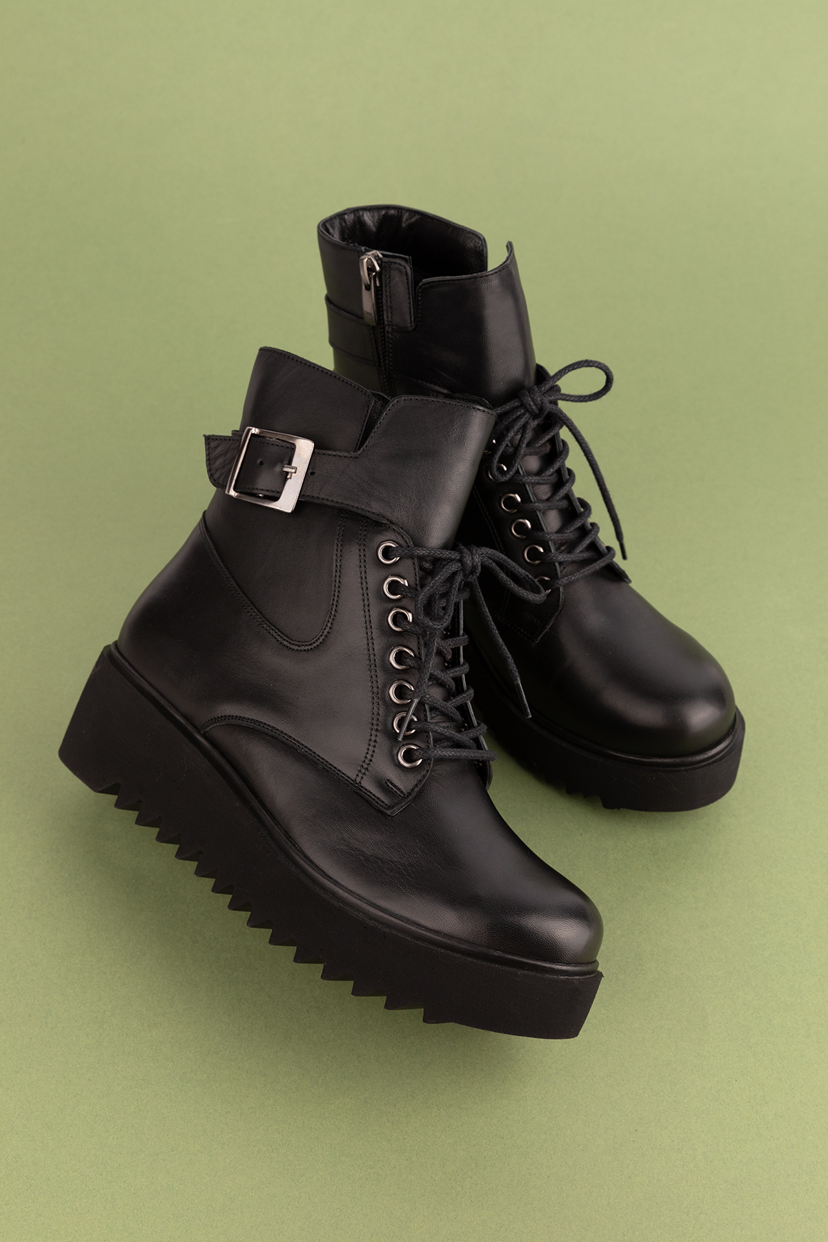 Gondol Kadın Hakiki Deri Dolgu Topuklu Hafif Bot ast.8525 - Görsel 3