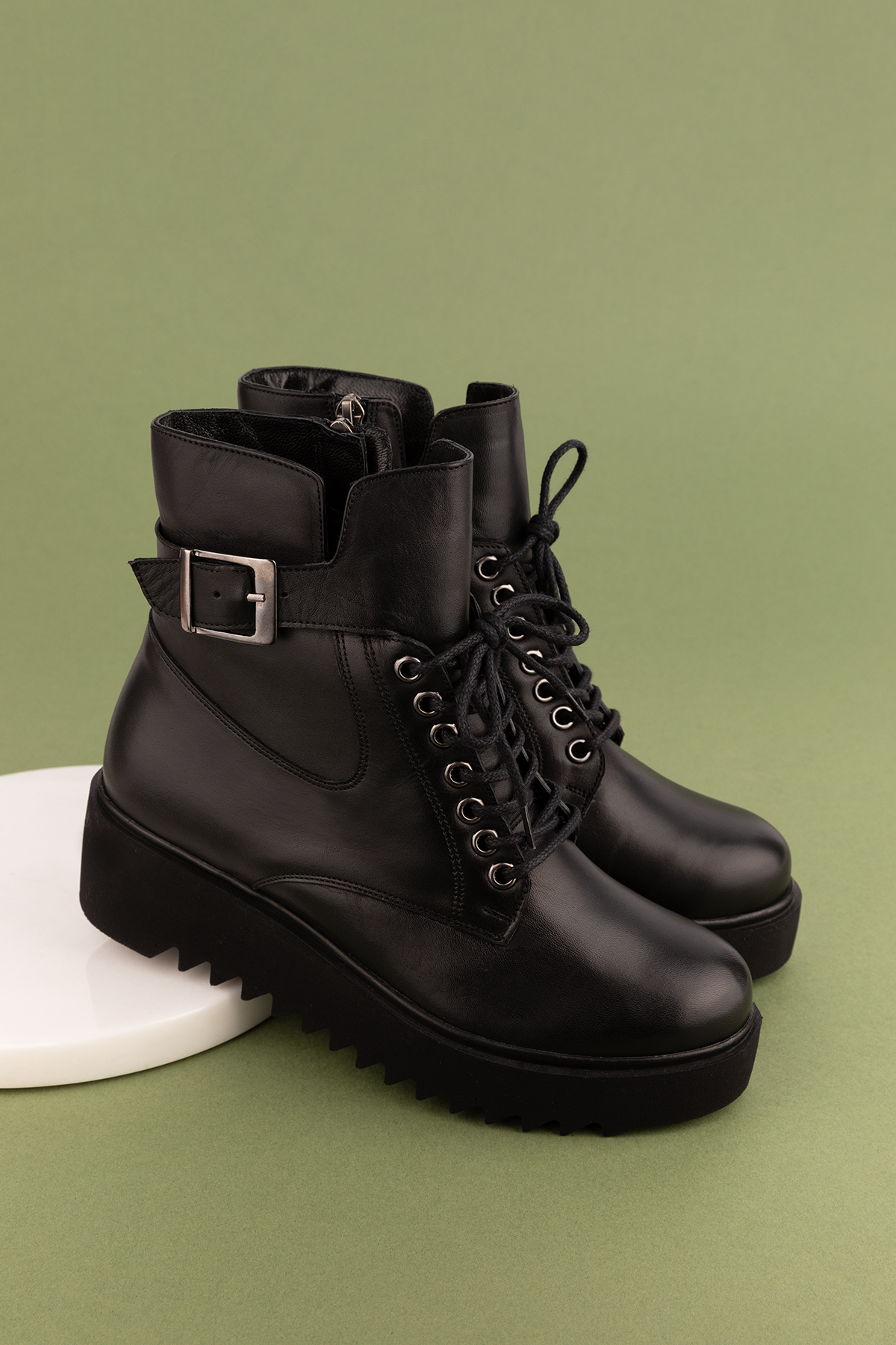 Gondol Kadın Hakiki Deri Dolgu Topuklu Hafif Bot ast.8525 - Görsel 9