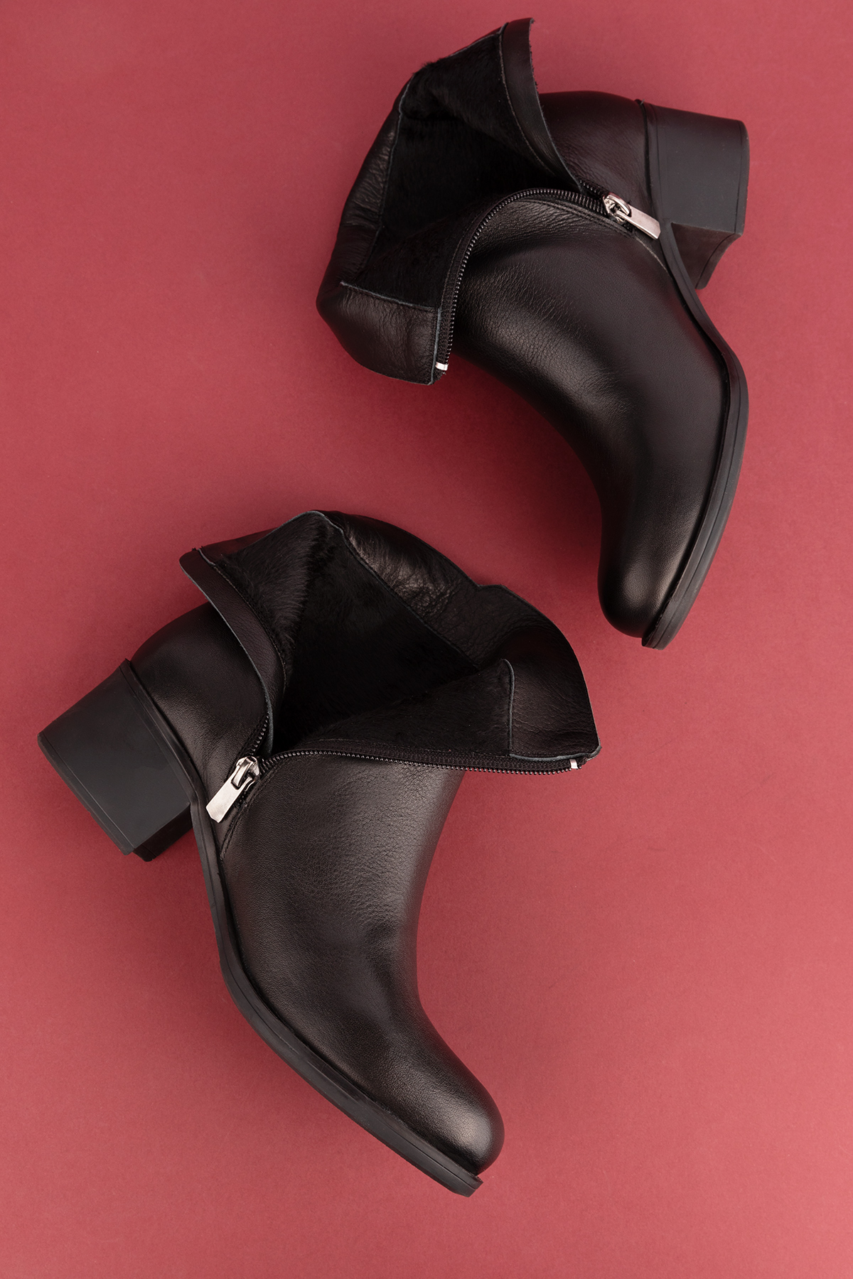 Gondol Kadın Hakiki Deri Klasik Topuklu Toka Detaylı Bot anl.2919 - Görsel 9