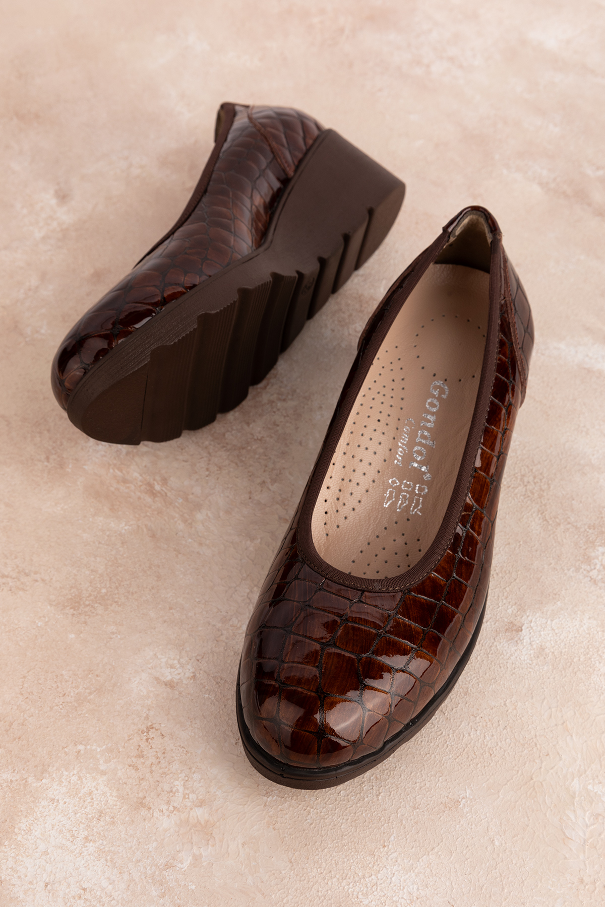 Gondol Hakiki Deri Dolgu Topuk Günlük Anne Ayakkabı ell.6806 - Görsel 8