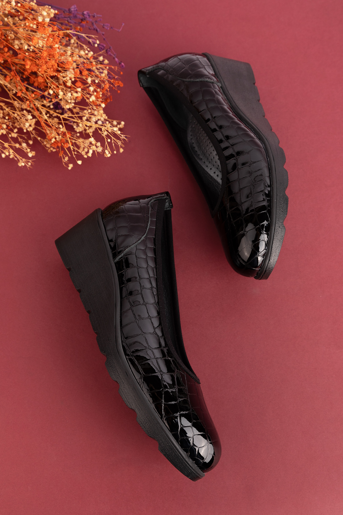 Gondol Hakiki Deri Dolgu Topuk Günlük Anne Ayakkabı ell.6806 - Görsel 7