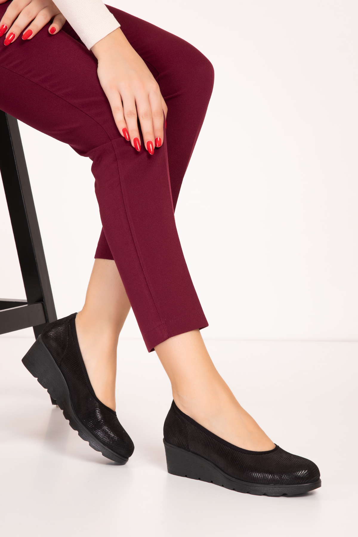 Gondol Hakiki Deri Dolgu Topuk Günlük Anne Ayakkabı ell.6806 - Görsel 4