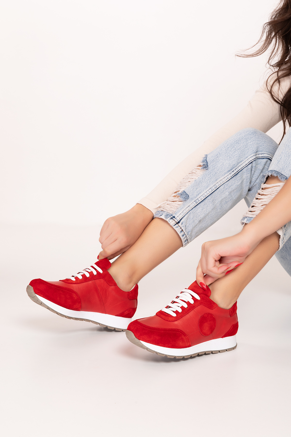 Gondol Içi Dışı Hakiki Deri Anatomik Taban Spor Ayakkabı gnd.20710 - Görsel 6