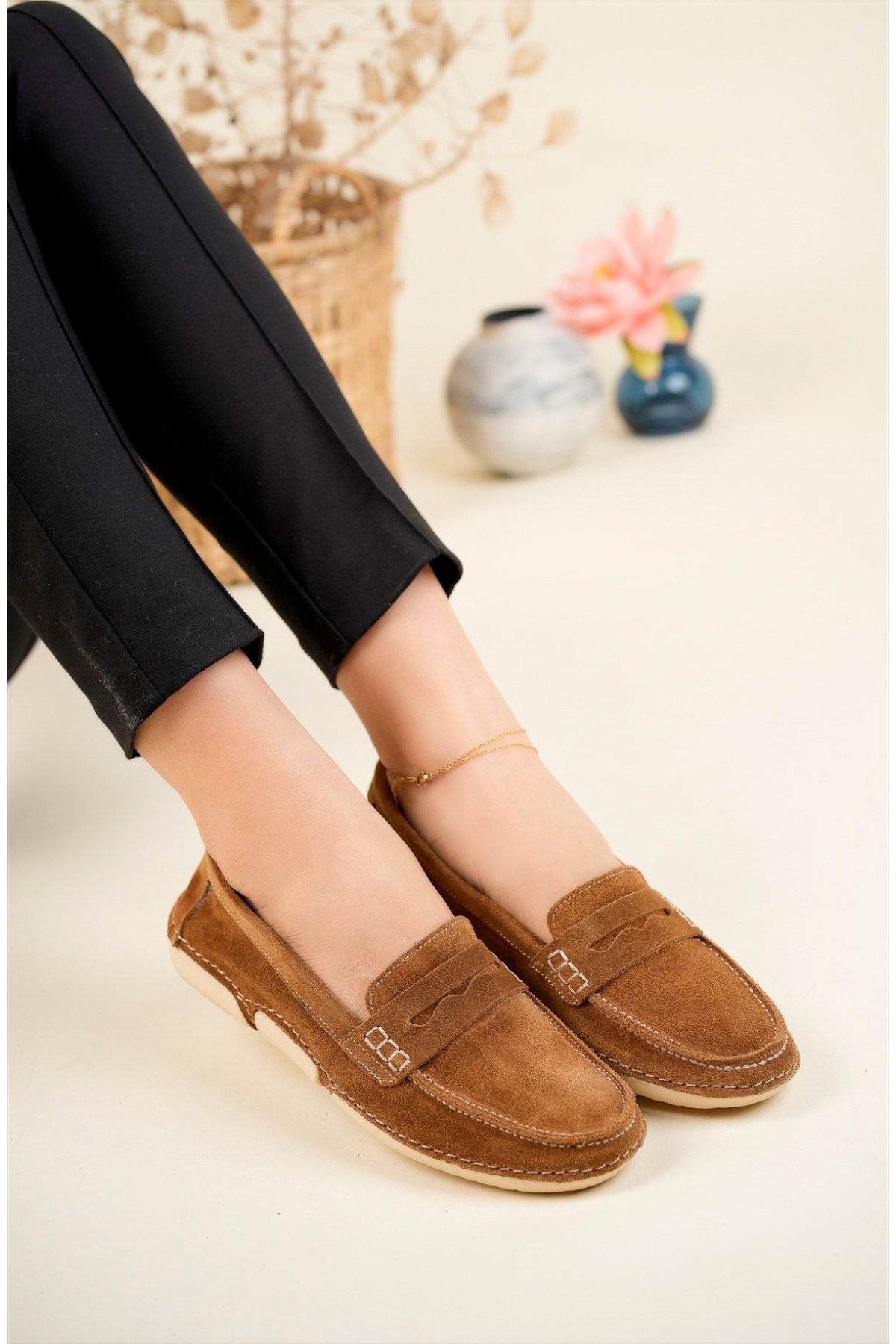 Hakiki Deri Loafer Kadın Babet - Görsel 2