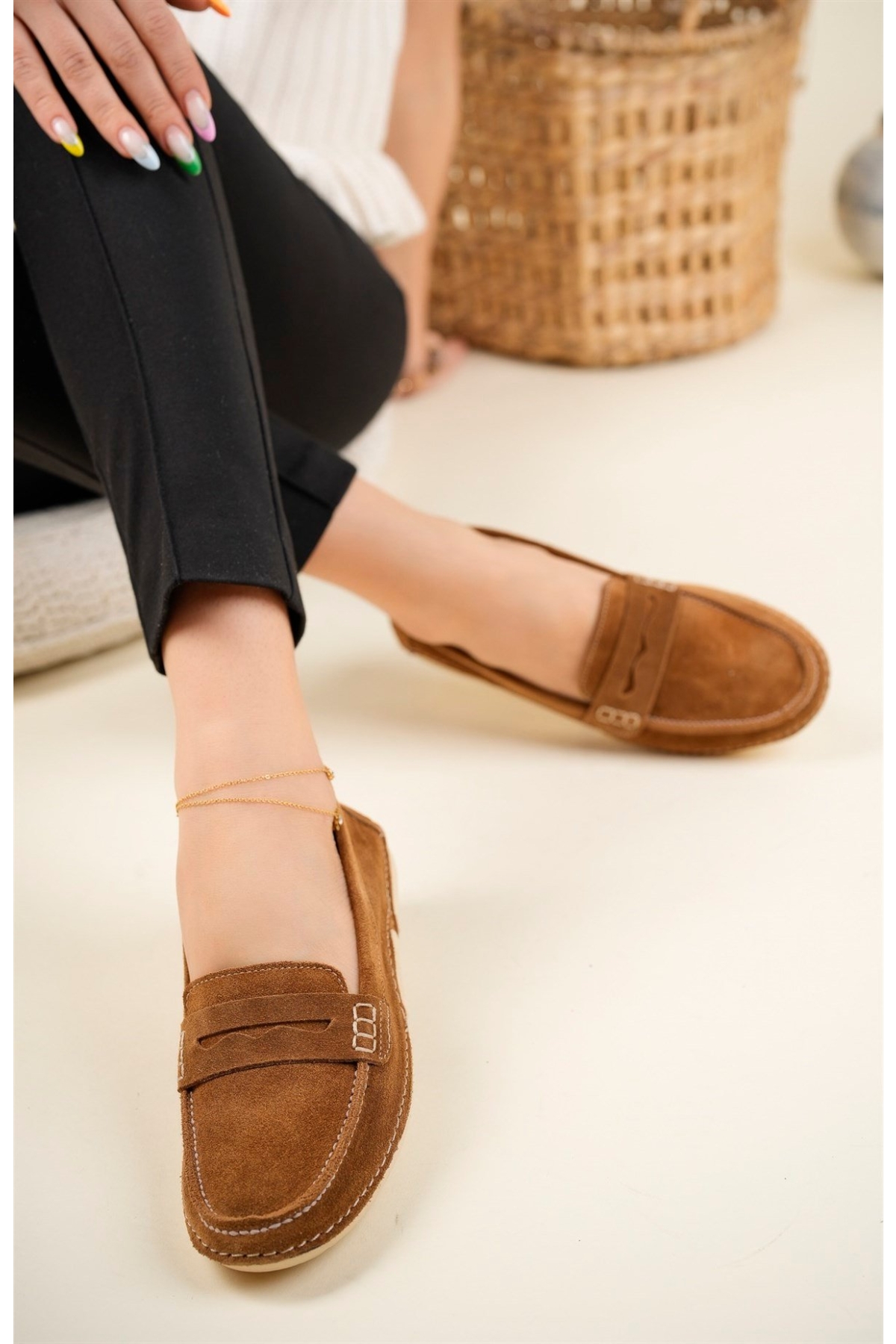 Hakiki Deri Loafer Kadın Babet - Görsel 3