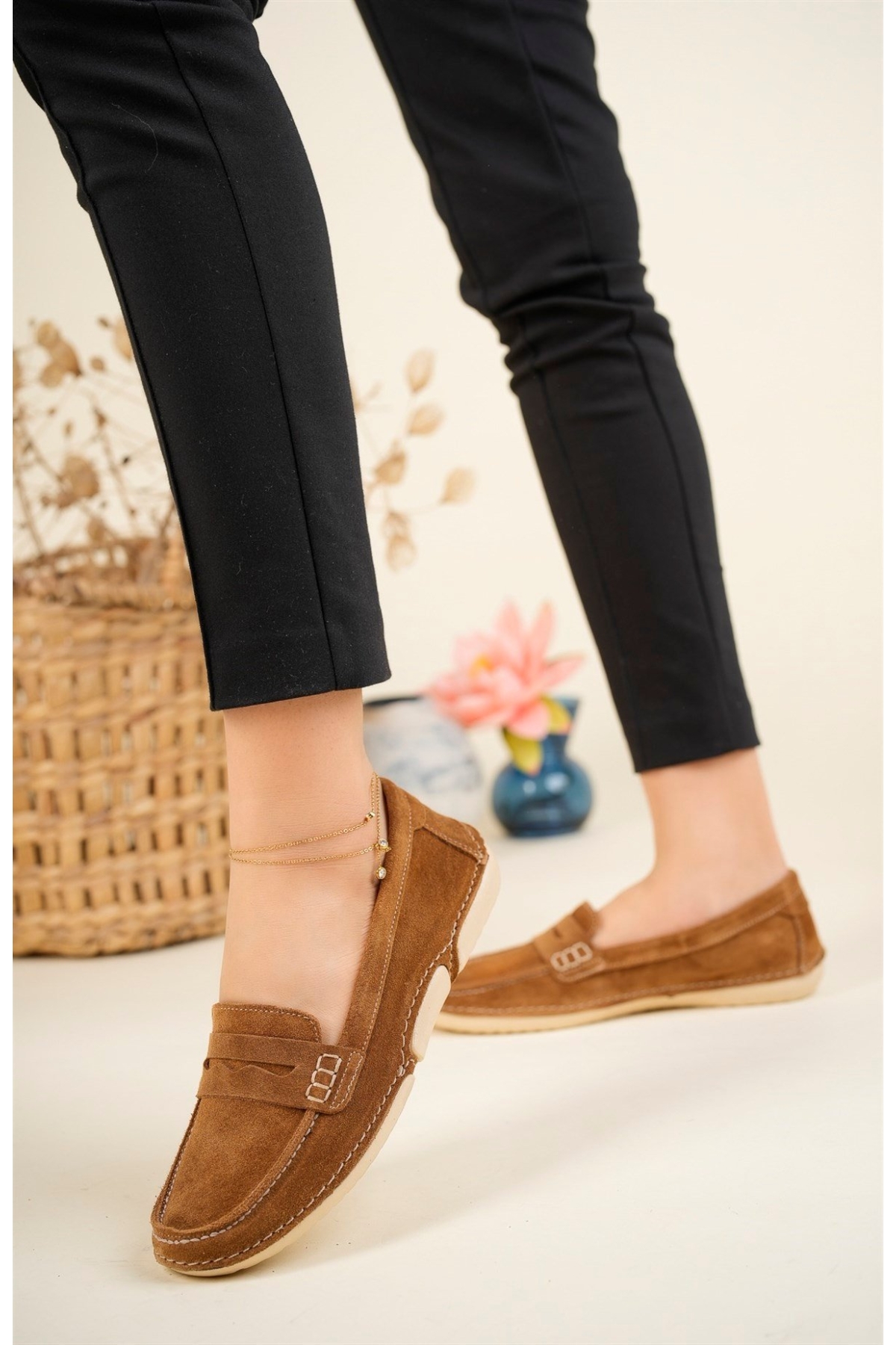 Hakiki Deri Loafer Kadın Babet - Görsel 4