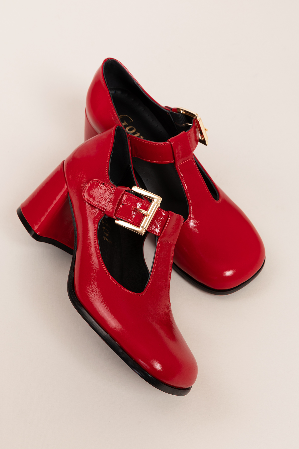 Gondol Kadın Hakiki Deri Yuvarlak Küt Burun Şık Topuklu Ayakkabı mnz.24524 - Görsel 3