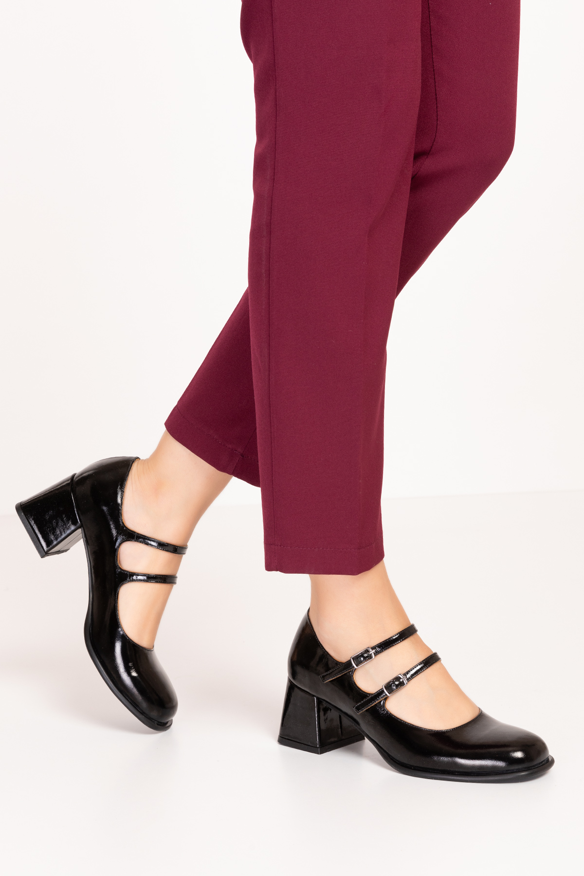 Gondol Kadın Hakiki Deri Çift Bantlı Topuklu Ayakkabı ss.417 - Görsel 4