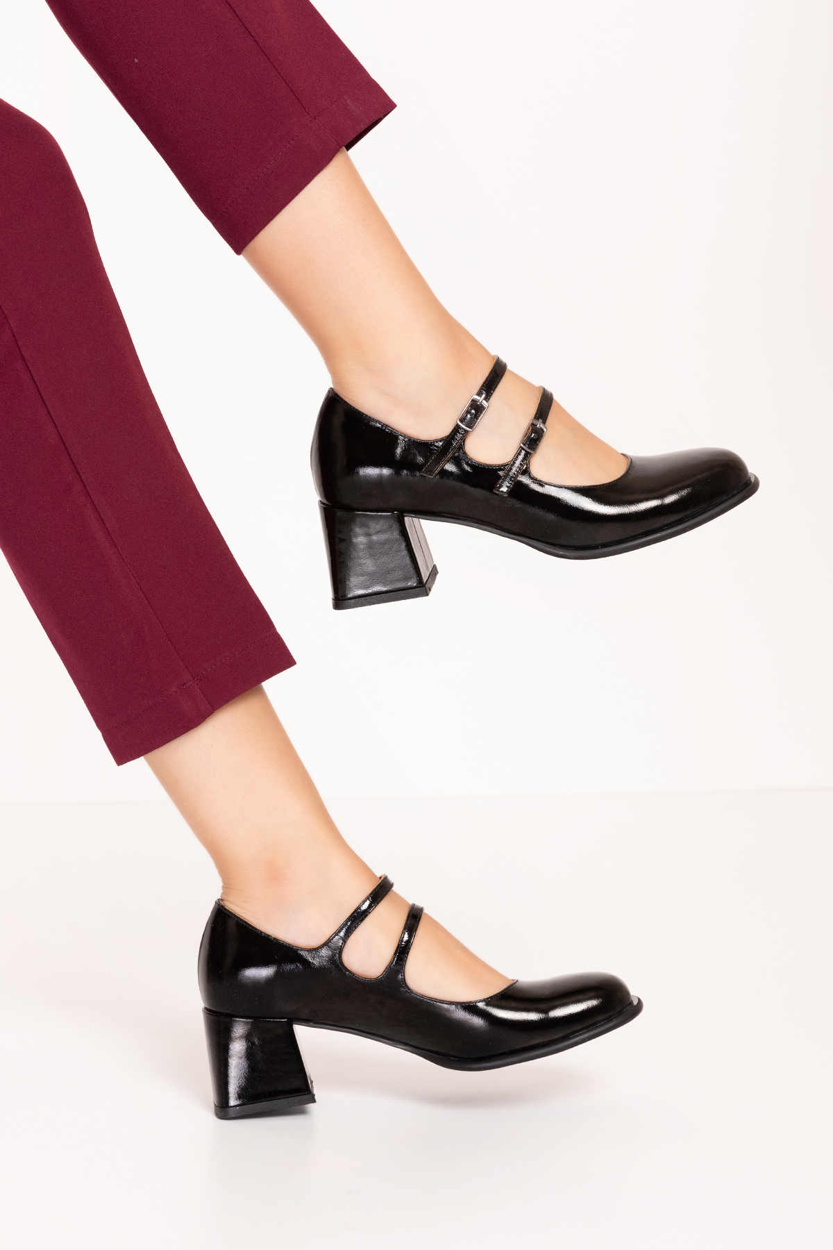 Gondol Kadın Hakiki Deri Çift Bantlı Topuklu Ayakkabı ss.417 - Görsel 5