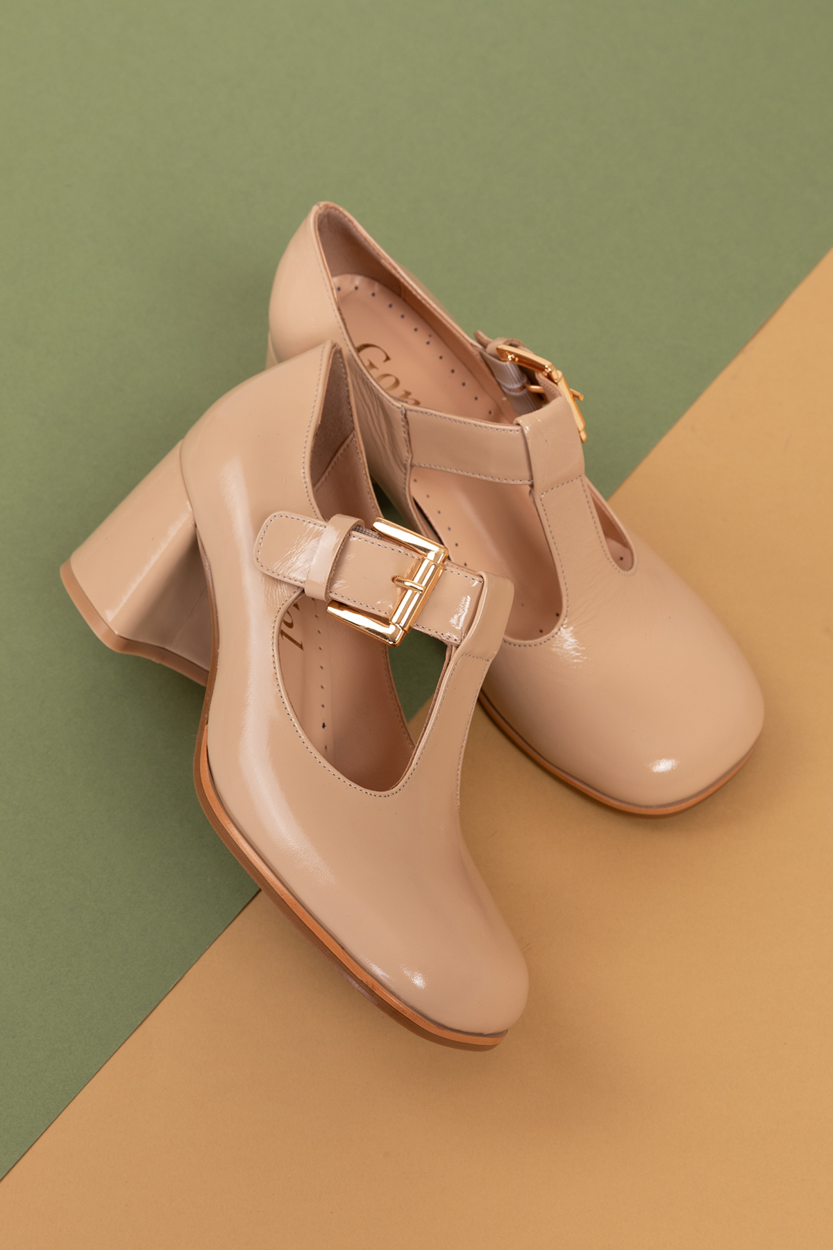 Gondol Kadın Hakiki Deri Yuvarlak Küt Burun Şık Topuklu Ayakkabı mnz.24524 - Görsel 3