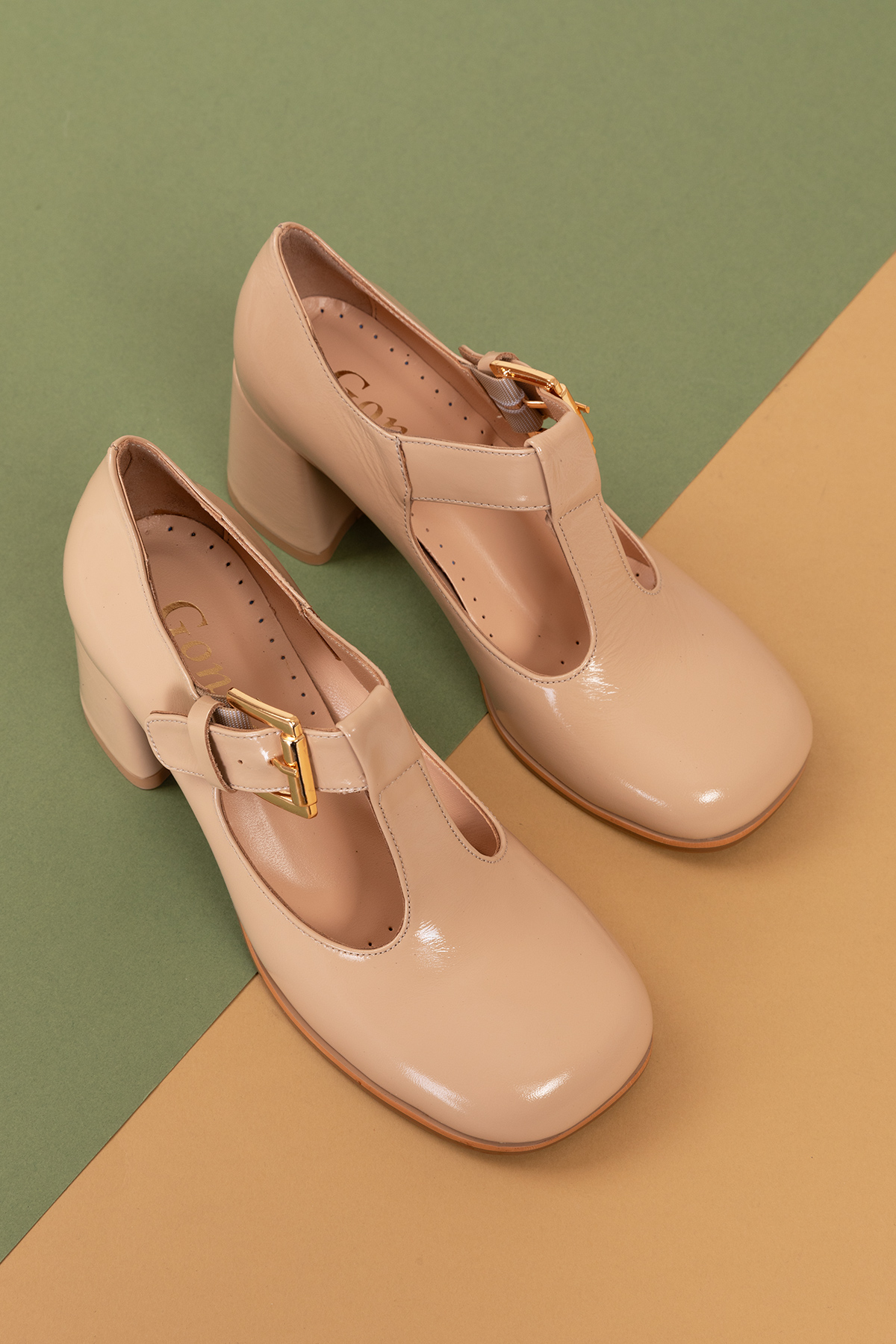 Gondol Kadın Hakiki Deri Yuvarlak Küt Burun Şık Topuklu Ayakkabı mnz.24524 - Görsel 6