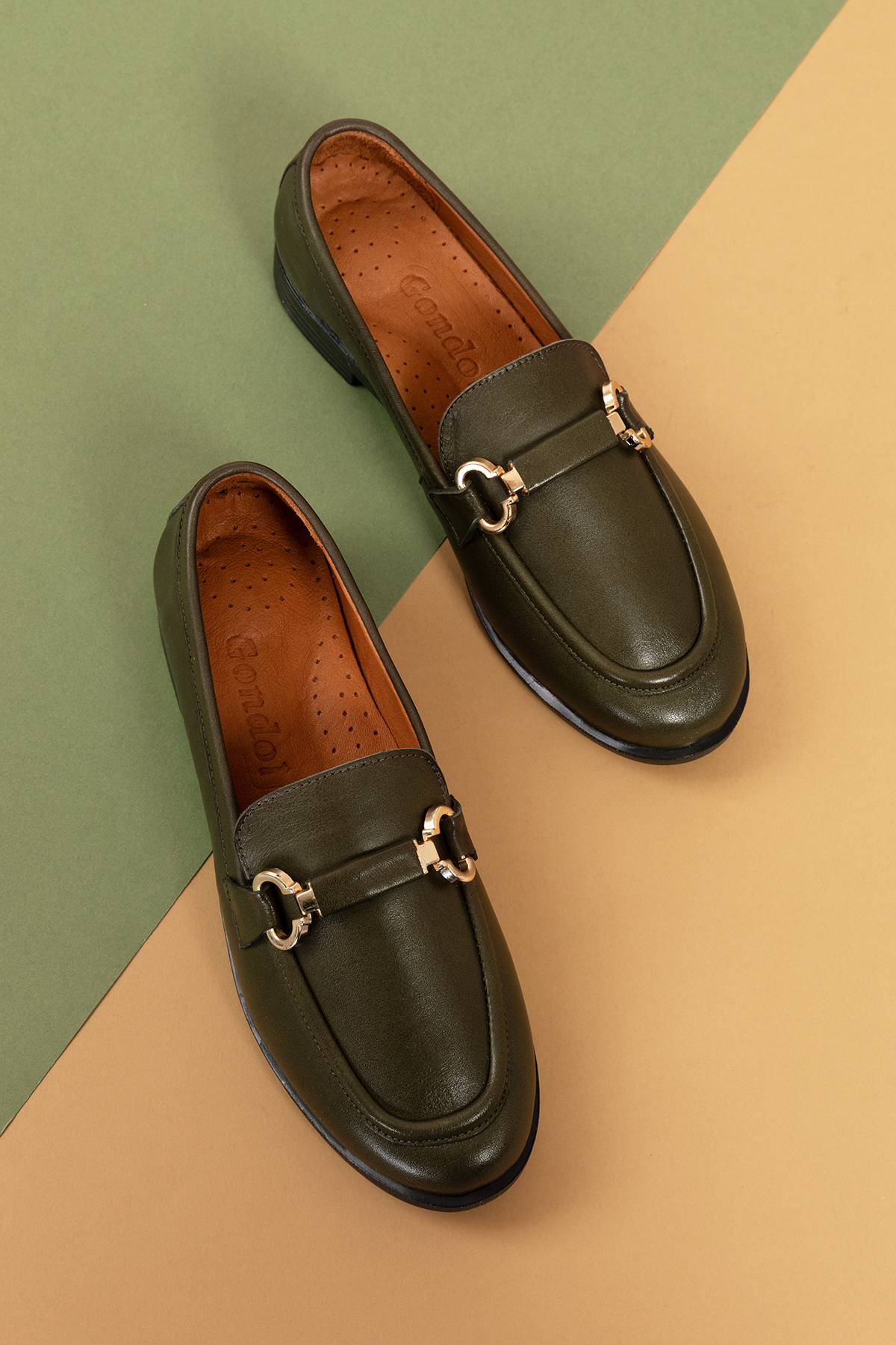 Gondol Hakiki Deri Kadın Tokalı Loafer esl.1852 - Görsel 3