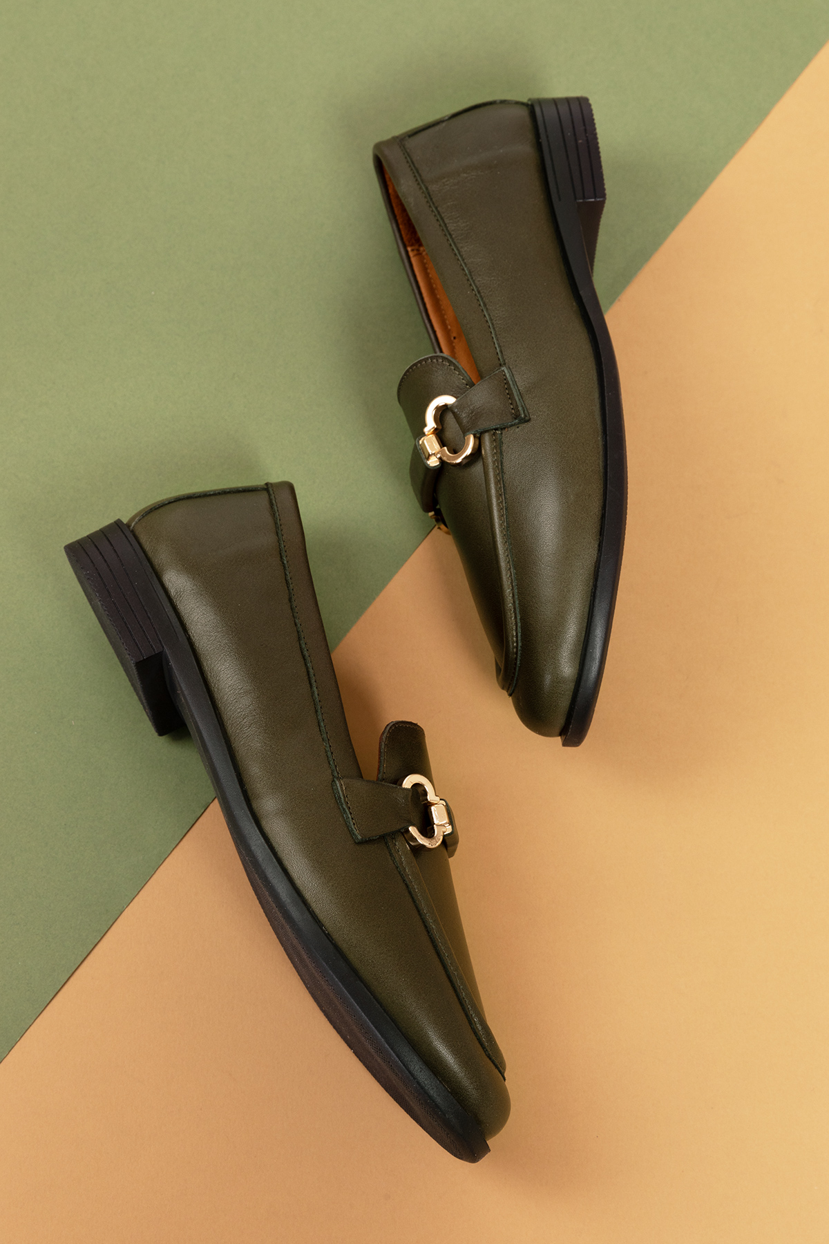 Gondol Hakiki Deri Kadın Tokalı Loafer esl.1852 - Görsel 4