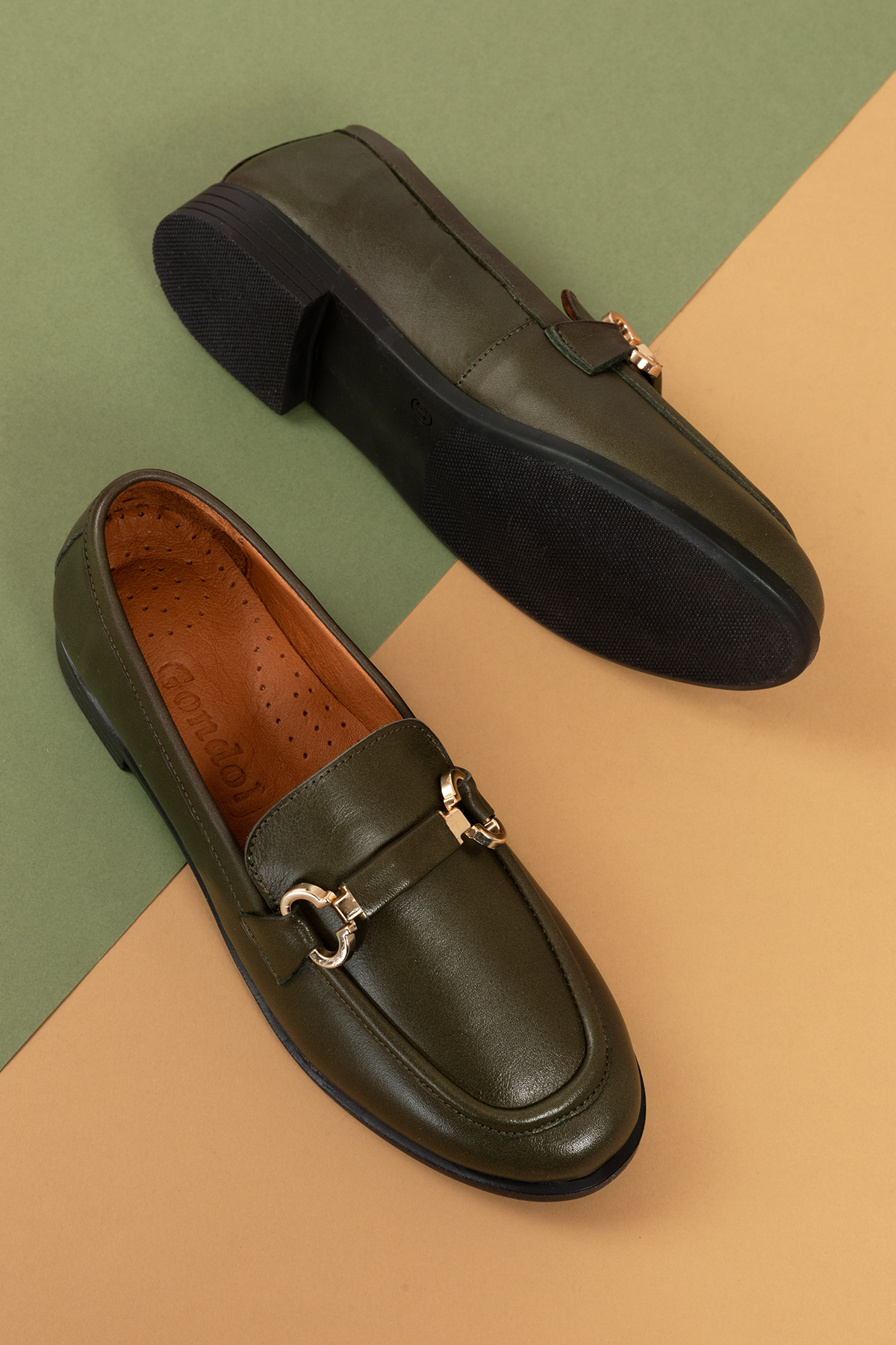 Gondol Hakiki Deri Kadın Tokalı Loafer esl.1852 - Görsel 5