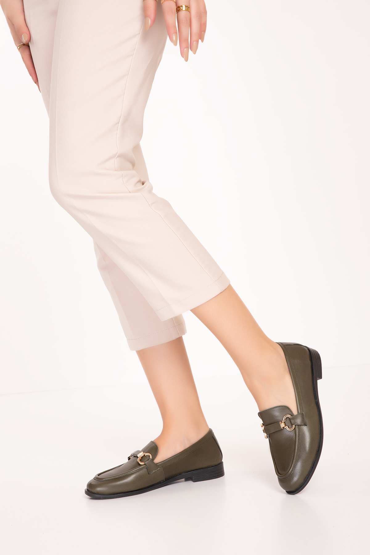 Gondol Hakiki Deri Kadın Tokalı Loafer esl.1852 - Görsel 8