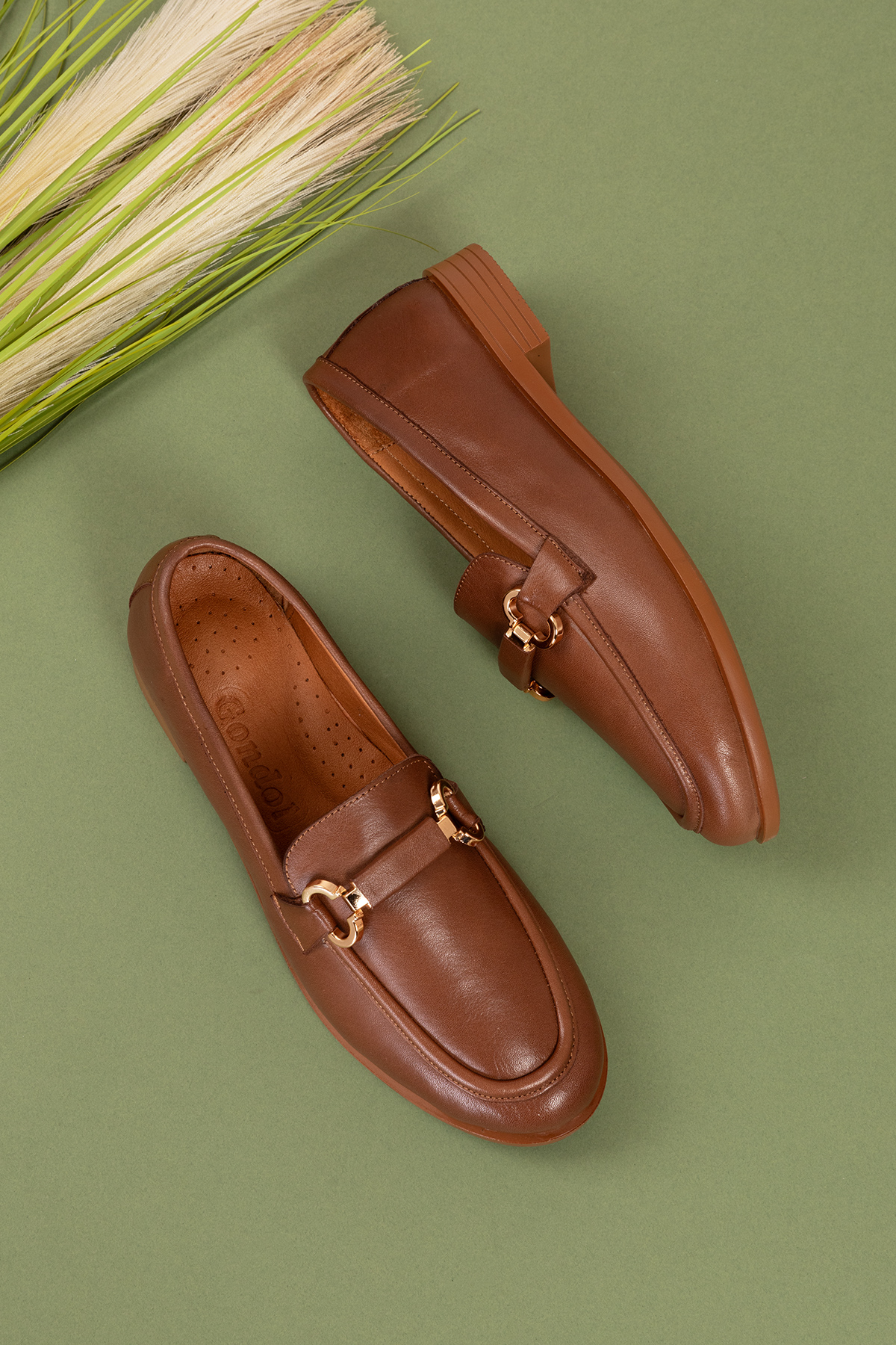 Gondol Hakiki Deri Kadın Tokalı Loafer esl.1852 - Görsel 3