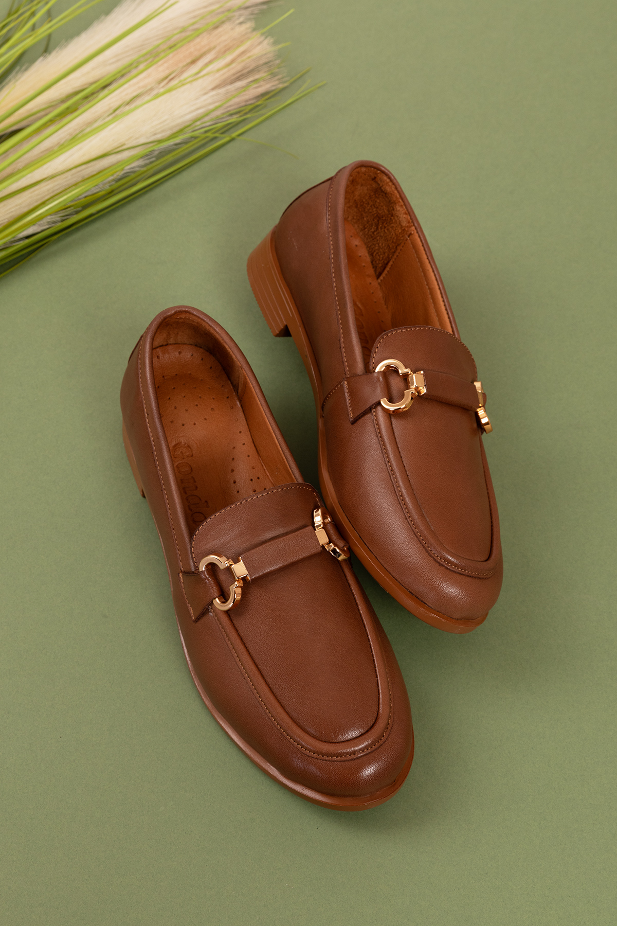 Gondol Hakiki Deri Kadın Tokalı Loafer esl.1852 - Görsel 4