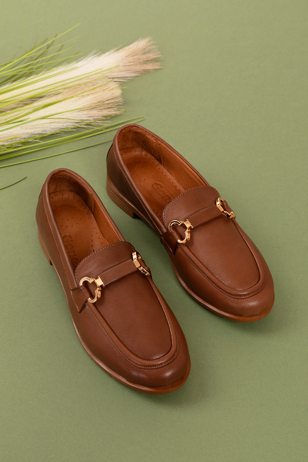 Gondol Hakiki Deri Kadın Tokalı Loafer esl.1852 - Görsel 6