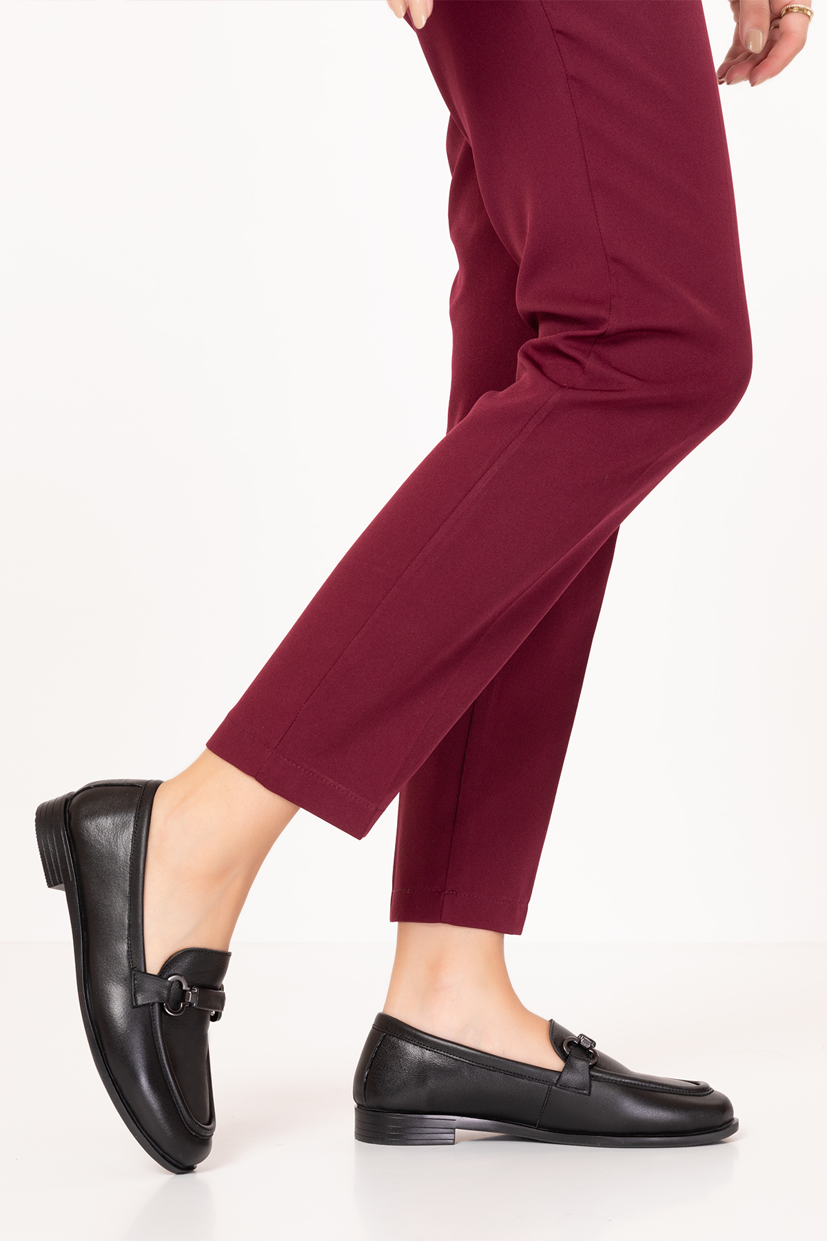 Gondol Hakiki Deri Kadın Tokalı Loafer esl.1852 - Görsel 6