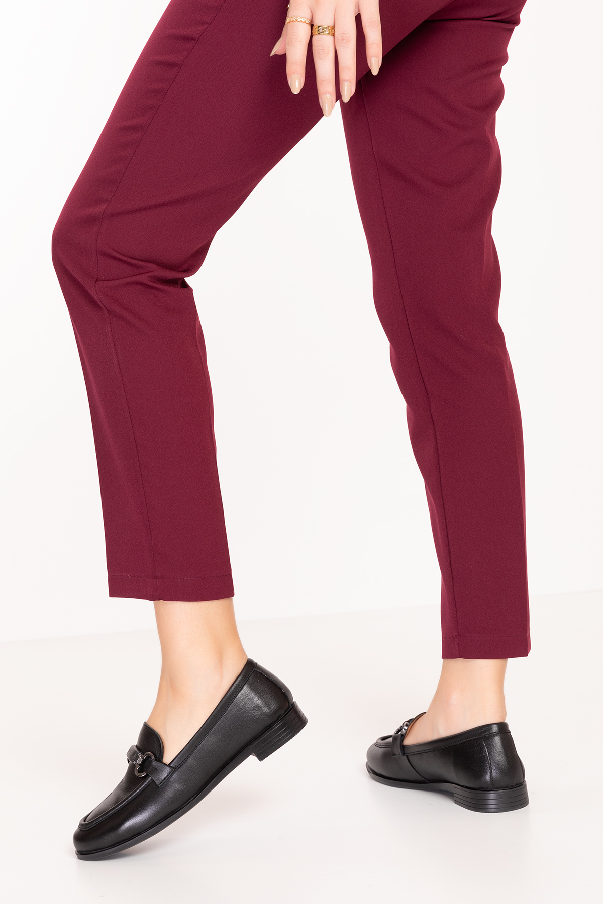 Gondol Hakiki Deri Kadın Tokalı Loafer esl.1852 - Görsel 7