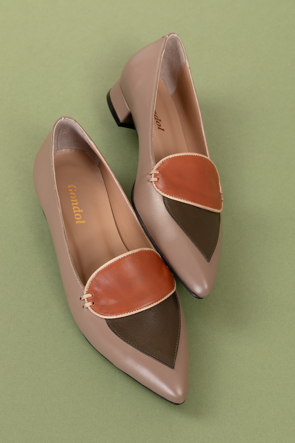 Gondol Hakiki Deri Sivri Burunlu Kısa Topuklu Ayakkabı ast.8425 - Görsel 3