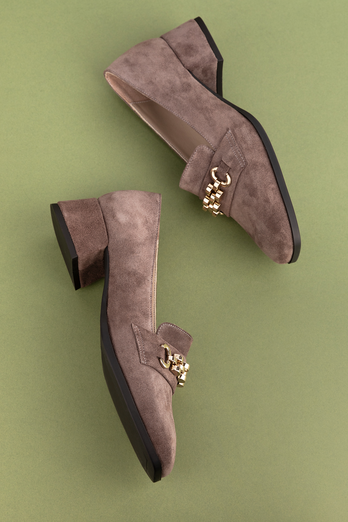 Gondol Hakiki Deri Kısa Topuklu Tokalı Şık Topuklu vdt.143 - Görsel 3