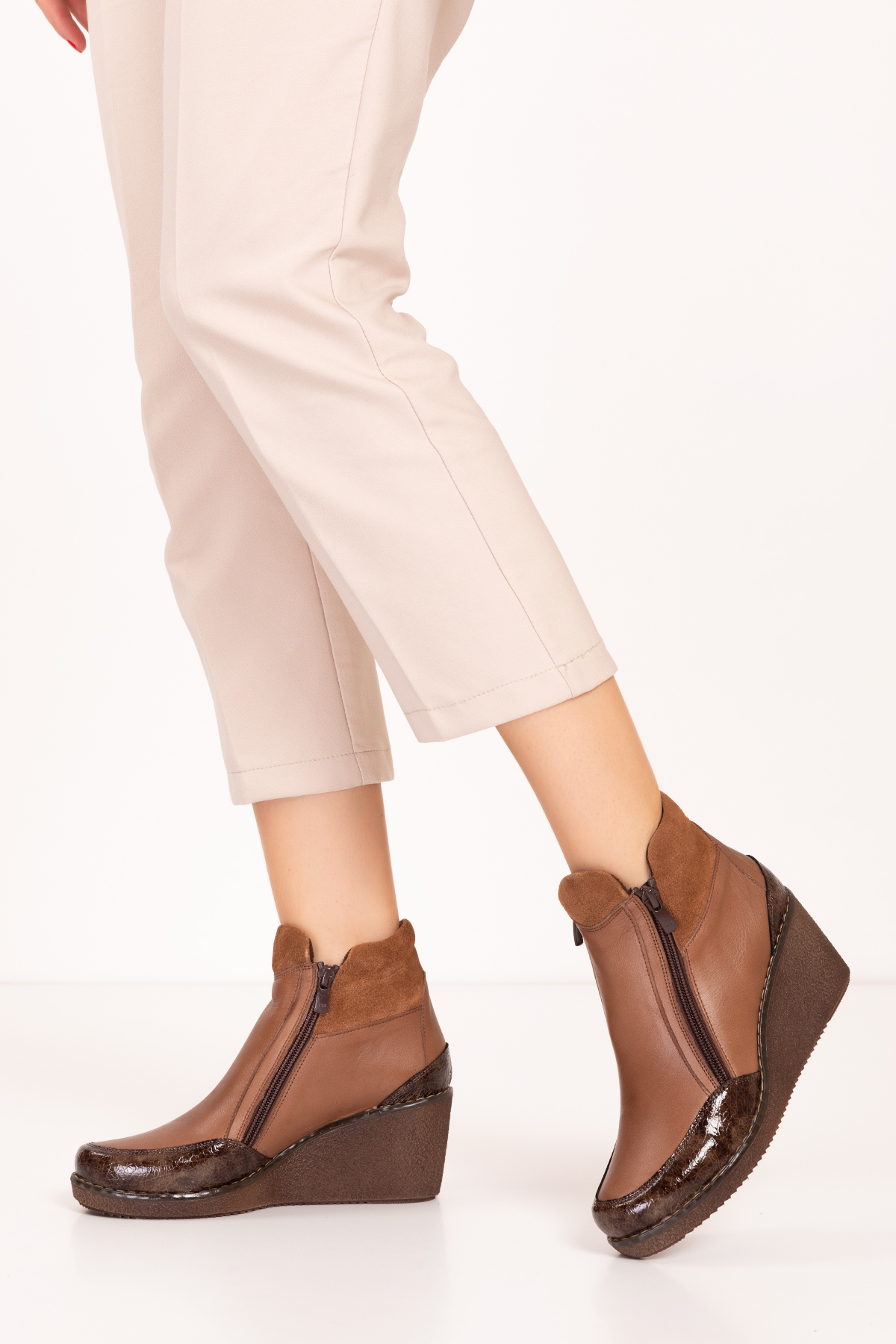 Gondol Kadın Hakiki Deri Günlük Anne Botu ell.7111 - Görsel 3