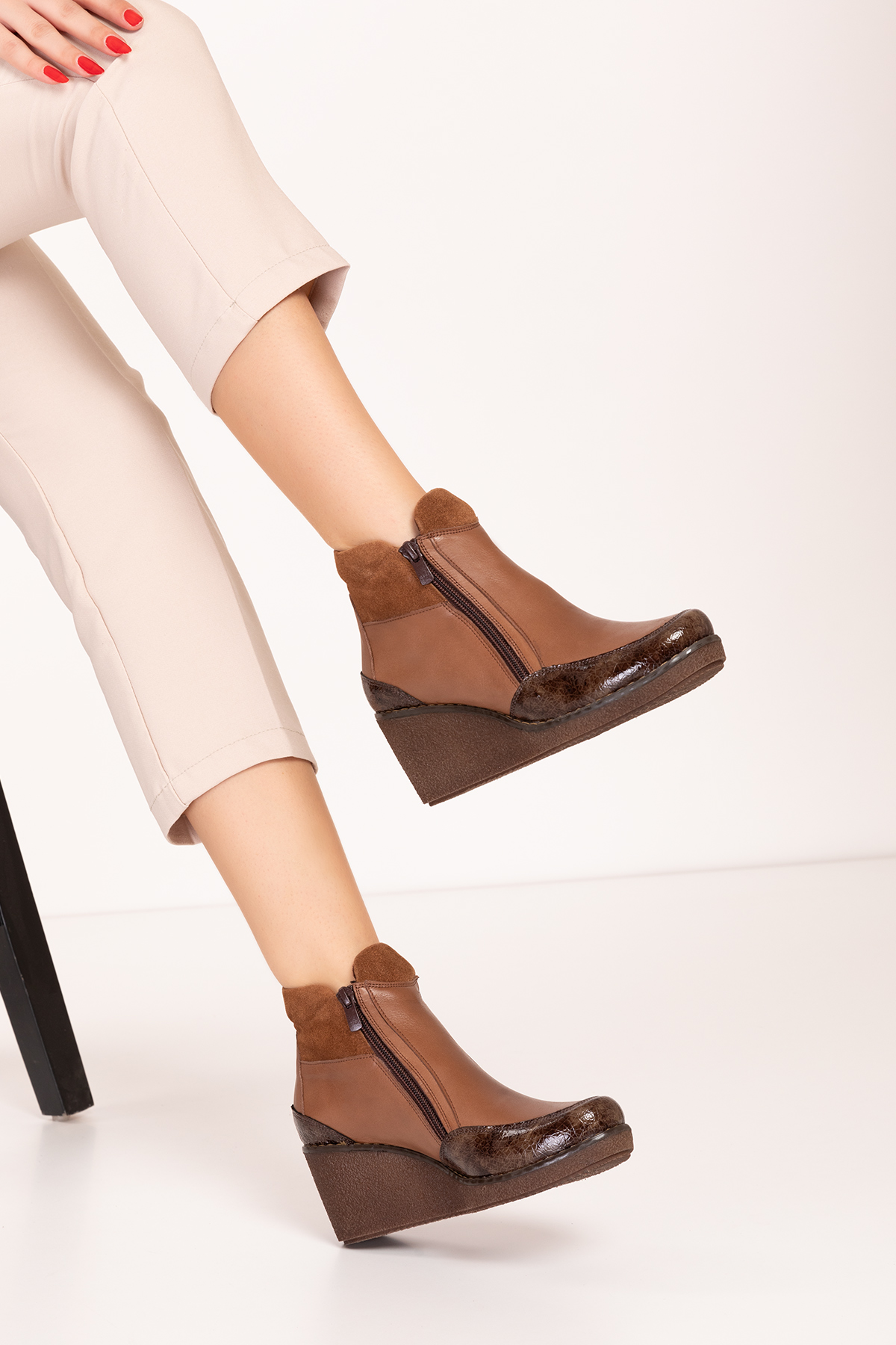 Gondol Kadın Hakiki Deri Günlük Anne Botu ell.7111 - Görsel 6