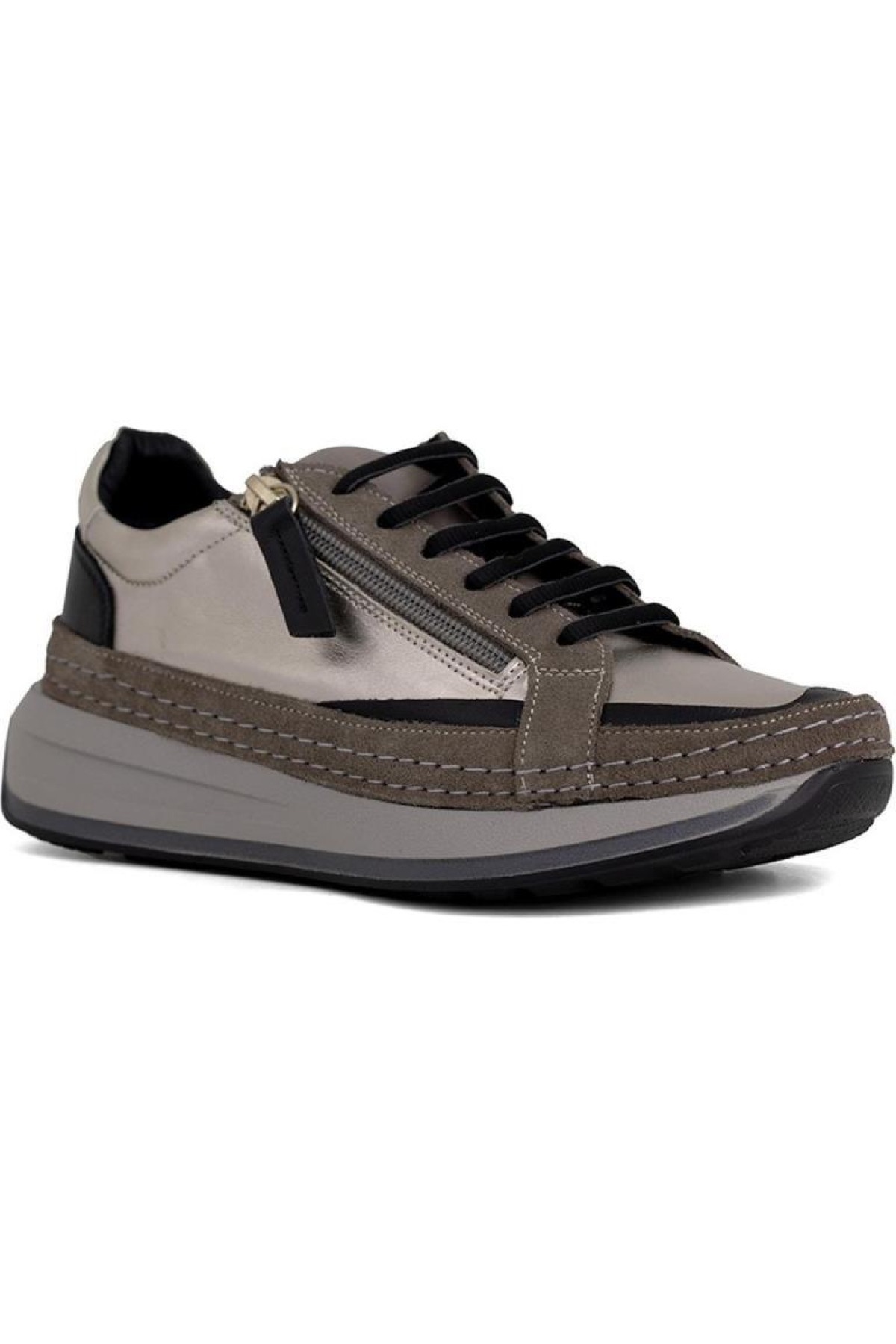 D24ka-320 Kadın Hakiki Deri Günlük Ayakkabı Siyah - Görsel 3