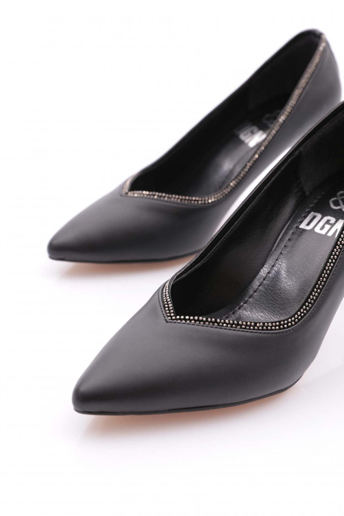 K635 Kadin V Kesim Parmak Dekolteli İnce Topuklu Ayakkabi - Görsel 5