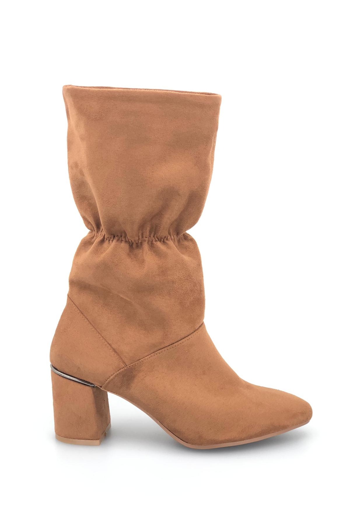 Büzgülü Boğaz Lastikli Kadın Bot Çizme - Görsel 3