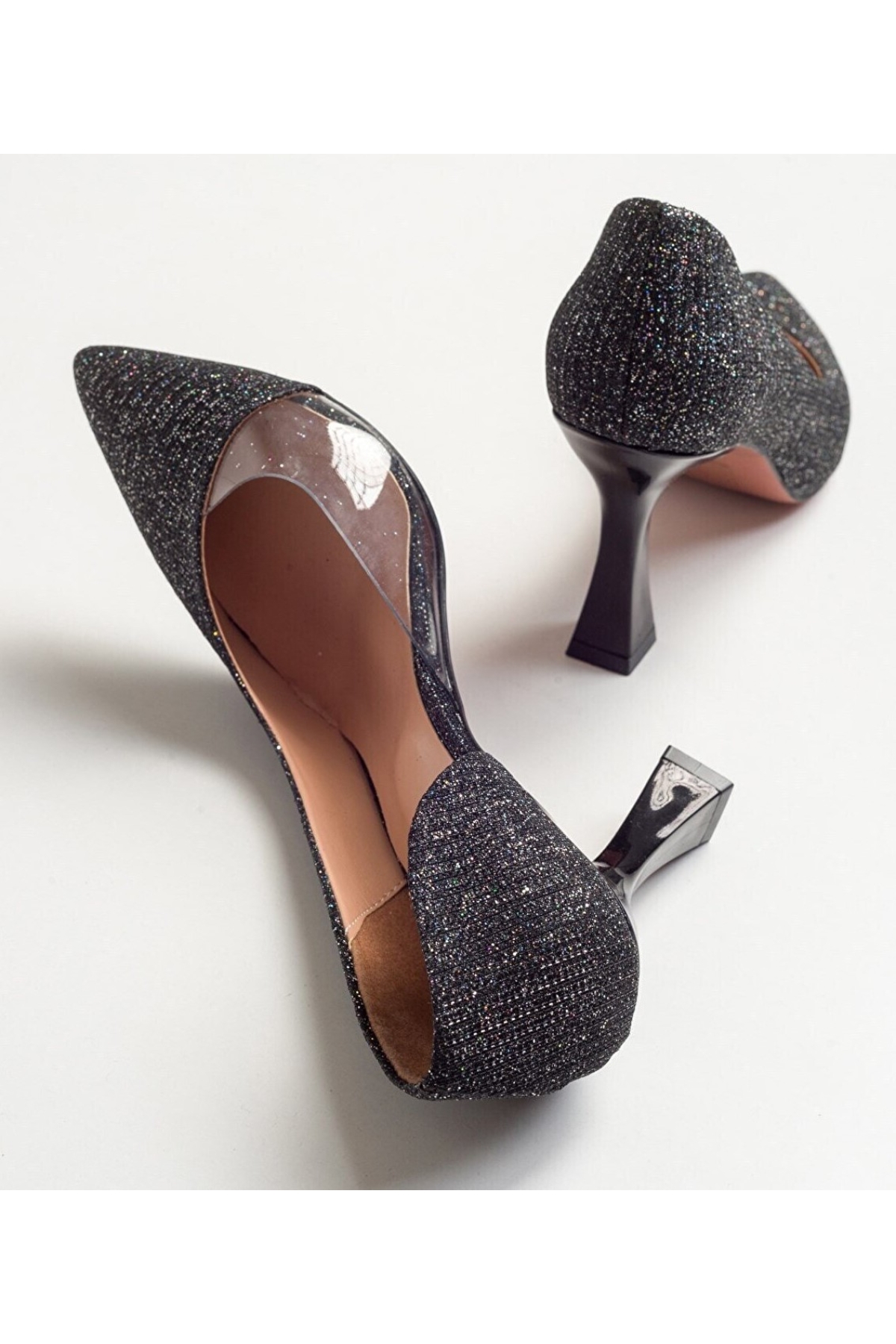 Kadeh Topuk Yanı Şeffaf Stiletto Kadın Topuklu Ayakkabı - Görsel 5