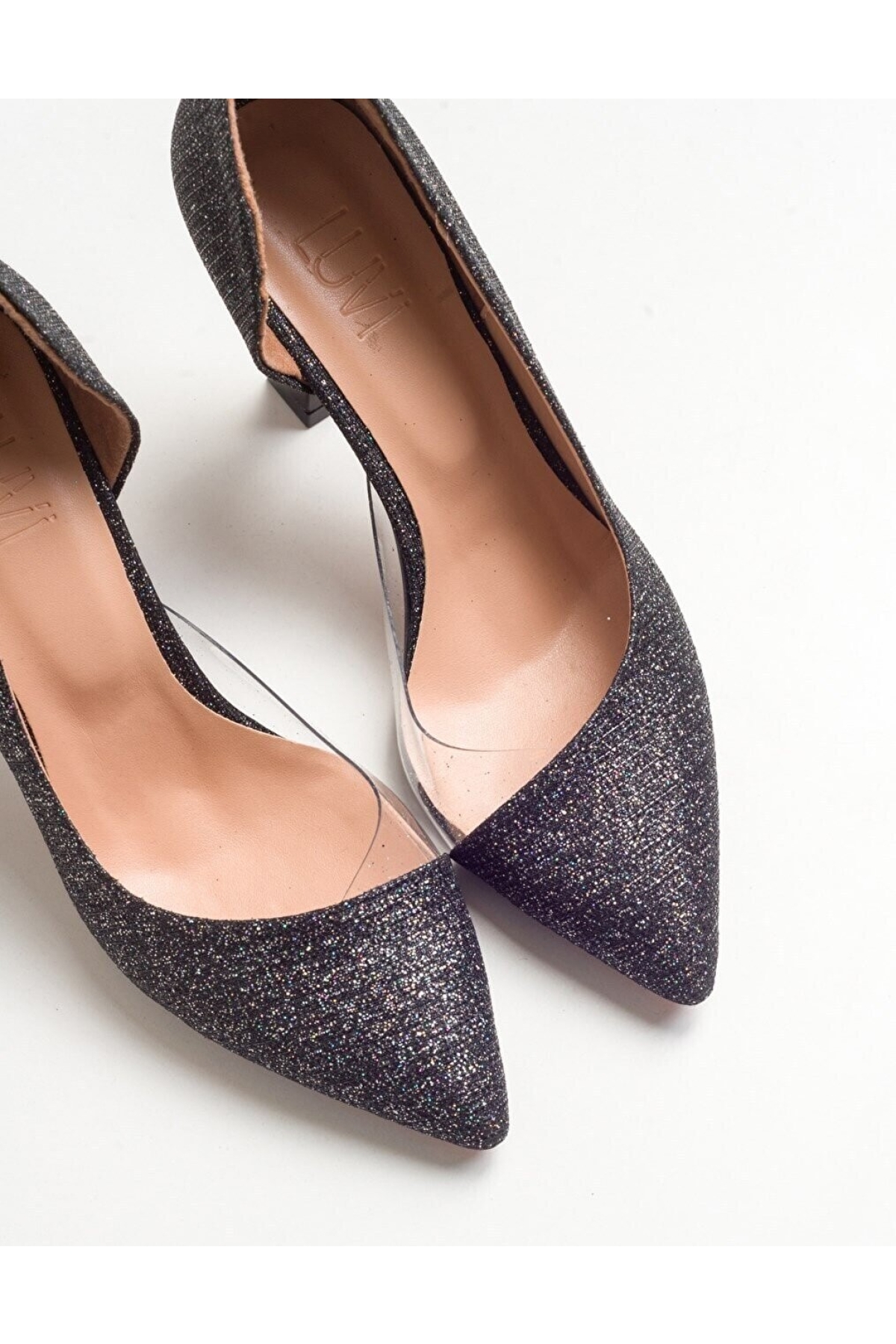 Kadeh Topuk Yanı Şeffaf Stiletto Kadın Topuklu Ayakkabı - Görsel 6