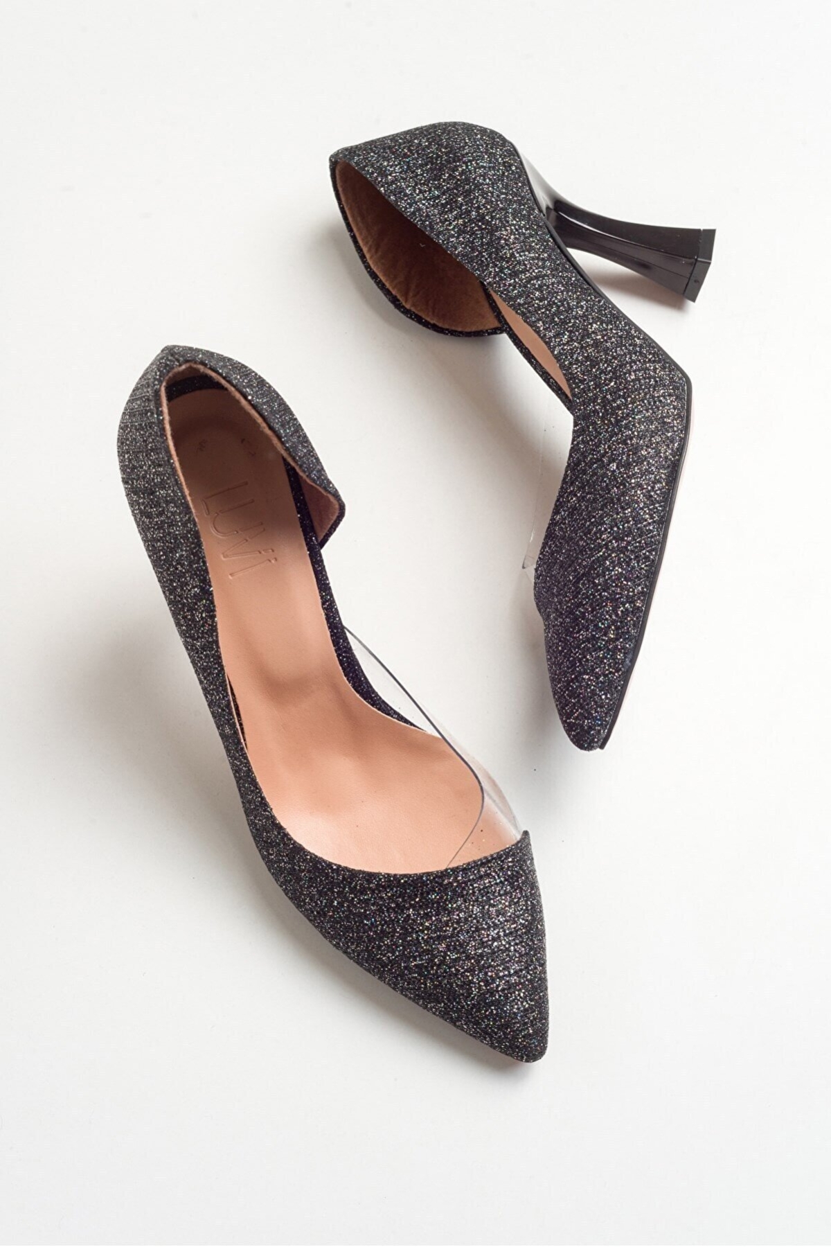 Kadeh Topuk Yanı Şeffaf Stiletto Kadın Topuklu Ayakkabı - Görsel 7