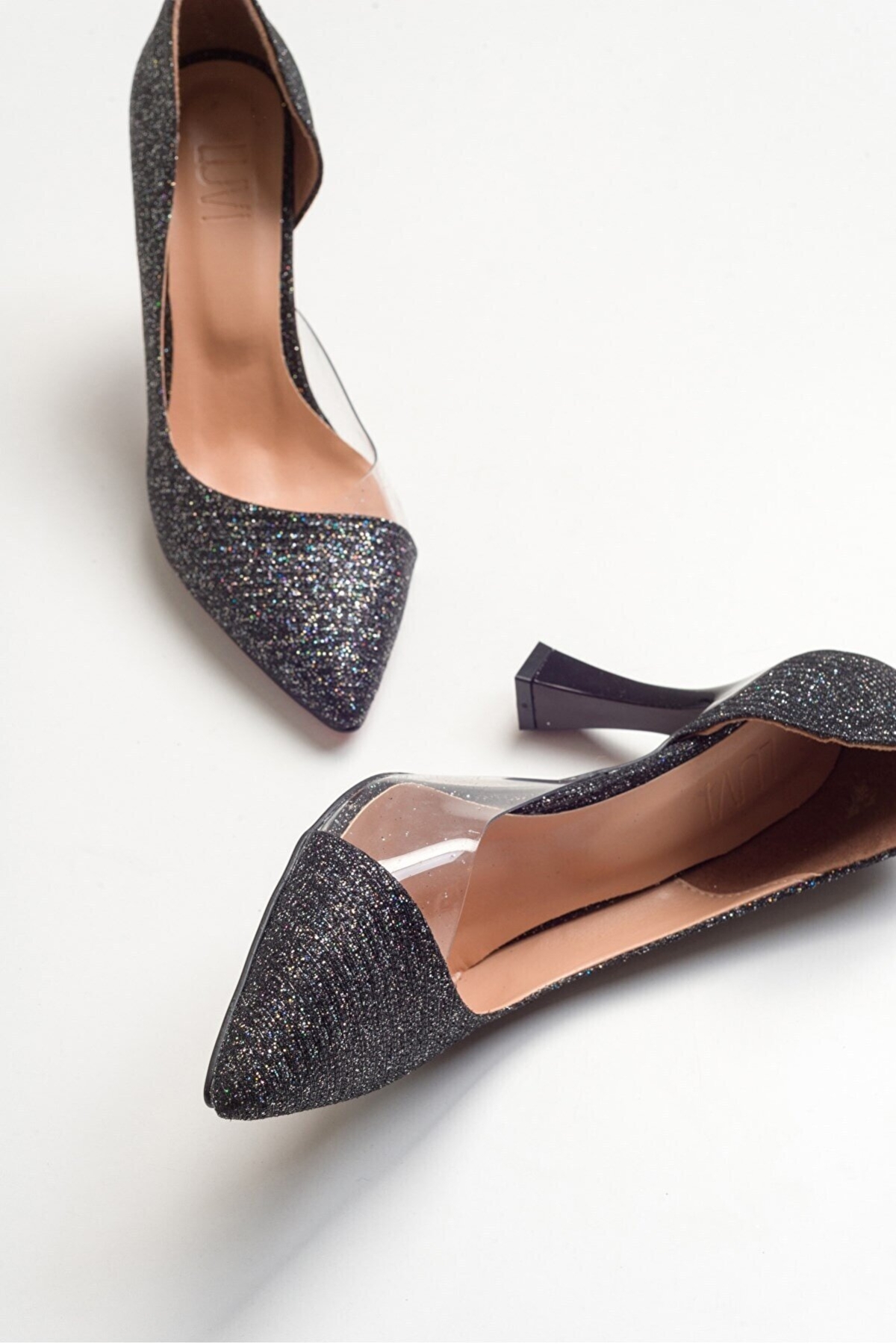 Kadeh Topuk Yanı Şeffaf Stiletto Kadın Topuklu Ayakkabı - Görsel 8