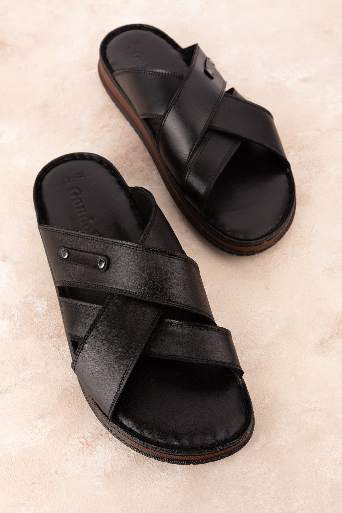 Gondol Erkek Hakiki Deri Rahat Günlük Terlik hkm.12 - Görsel 6