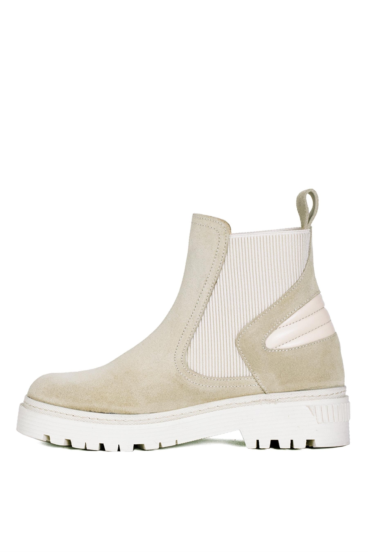 Elit VVS24118S Kadın Süet Hakiki Deri Chelsea Bot Kum Rengi - Görsel 4