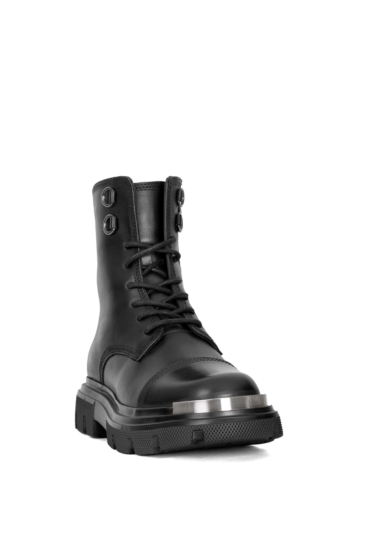 152-20208 Erkek Hakiki Deri Düz Bot Siyah - Görsel 3