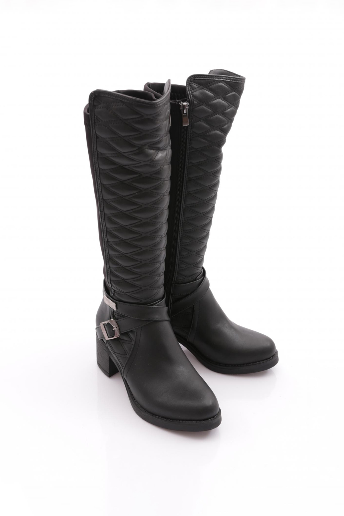 715 Kadin Kemer Detayli Topuklu Çizme - Görsel 3