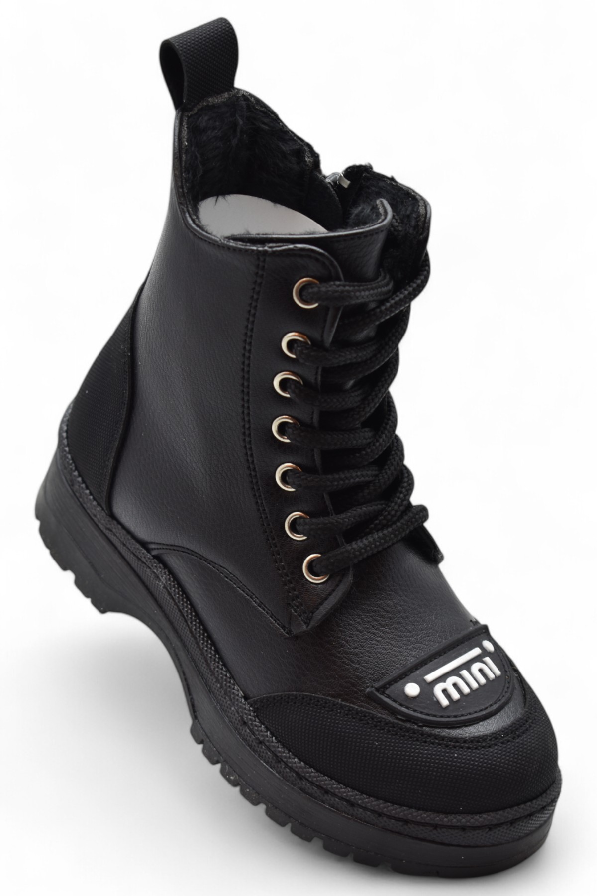 263 Ortopedik Bağcıklı Fermuarlı Kız Çocuk Bot Ayakkabı Kürklü Kız Çocuk Bot - Görsel 3