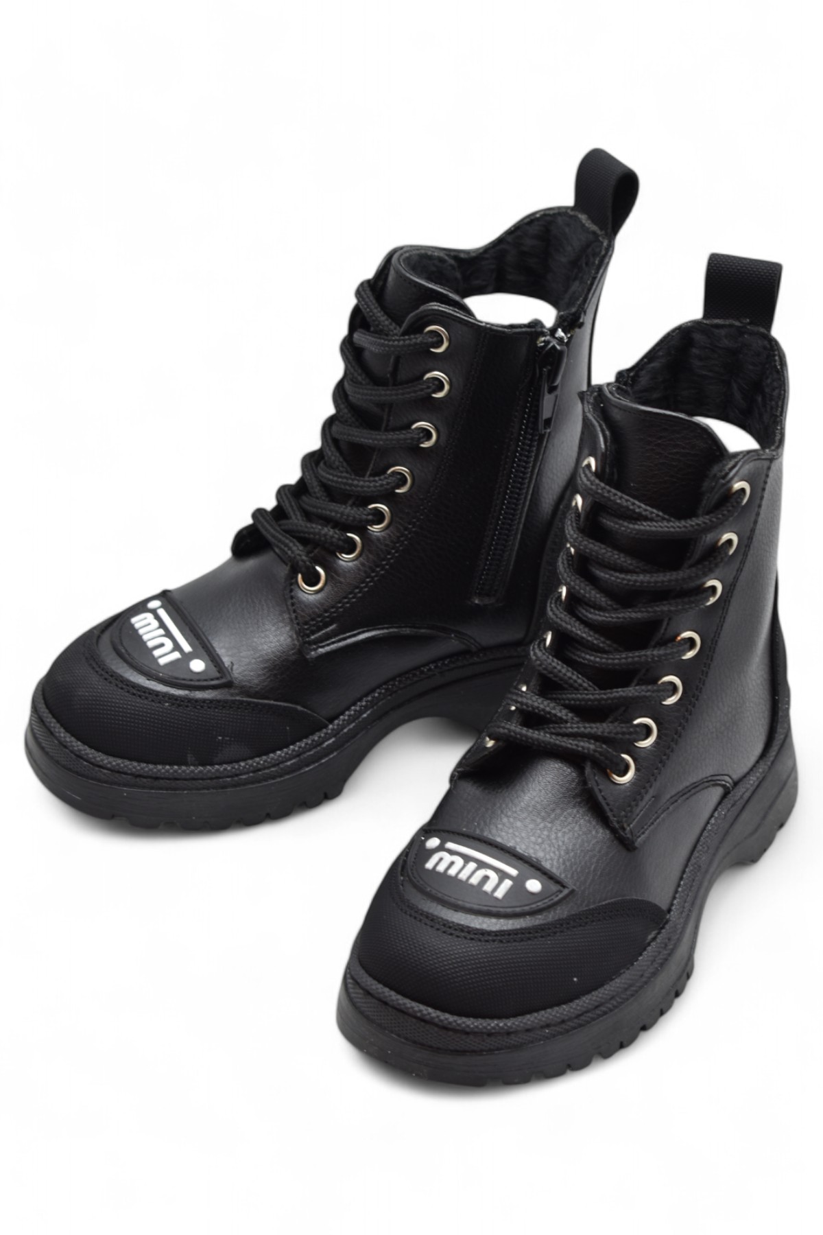 263 Ortopedik Bağcıklı Fermuarlı Kız Çocuk Bot Ayakkabı Kürklü Kız Çocuk Bot - Görsel 4