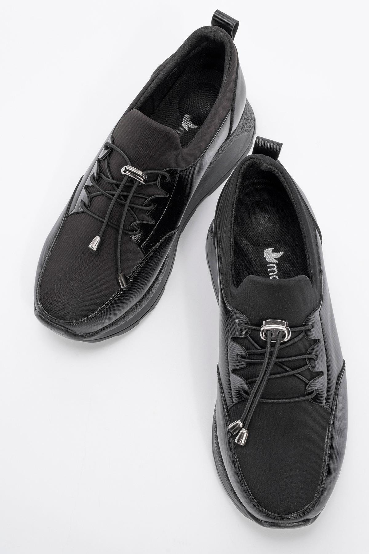 Bağcıklı Kadın Günlük Ayakkabı SİYAH SİYAH - Görsel 4