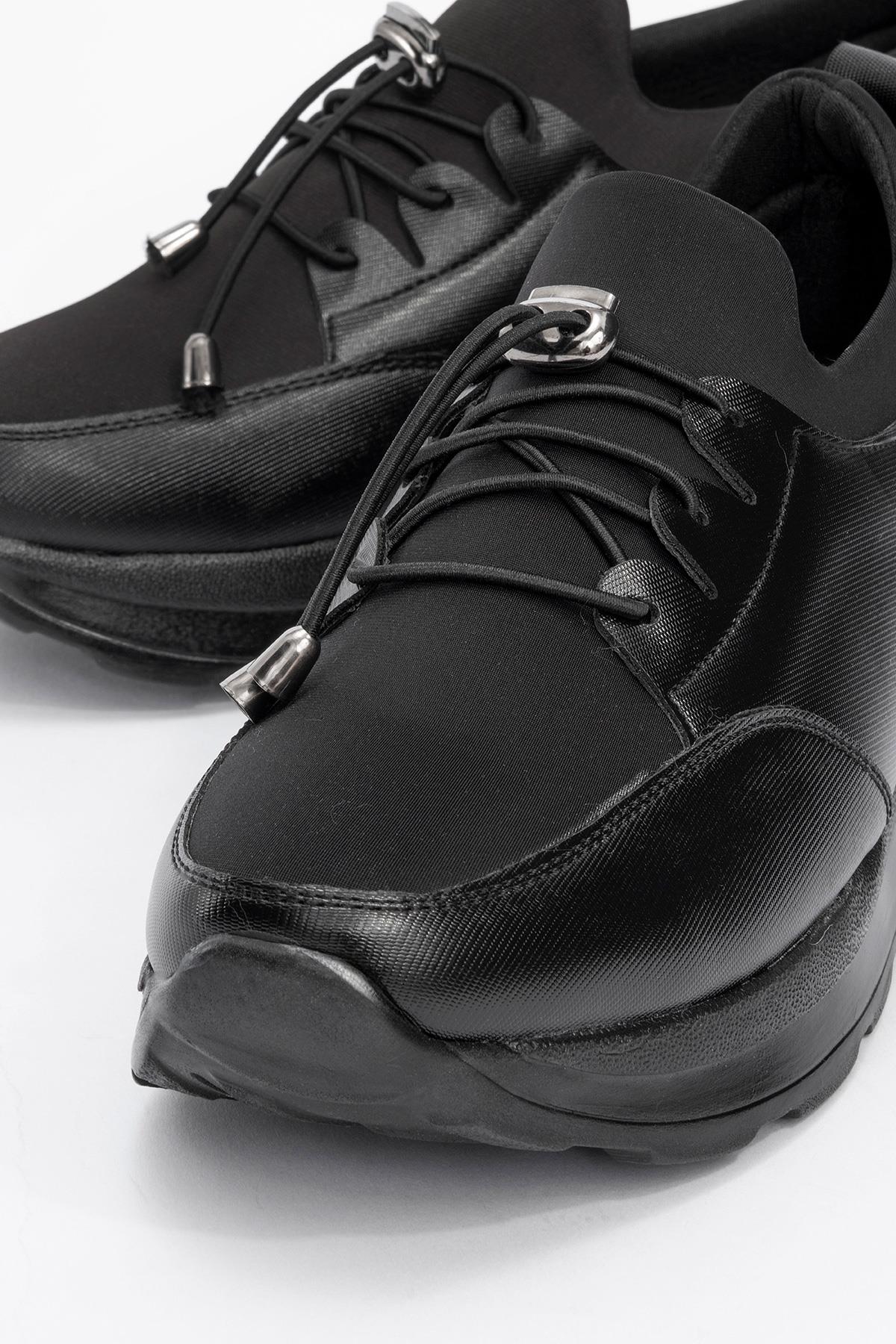 Bağcıklı Kadın Günlük Ayakkabı SİYAH SİYAH - Görsel 6