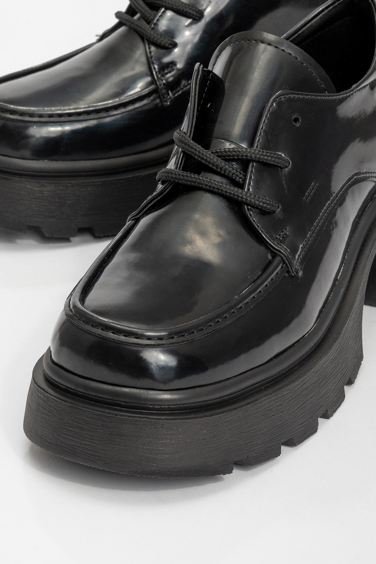 Kadın Bağcıklı Günlük Ayakkabı SİYAH RUGAN - Görsel 4