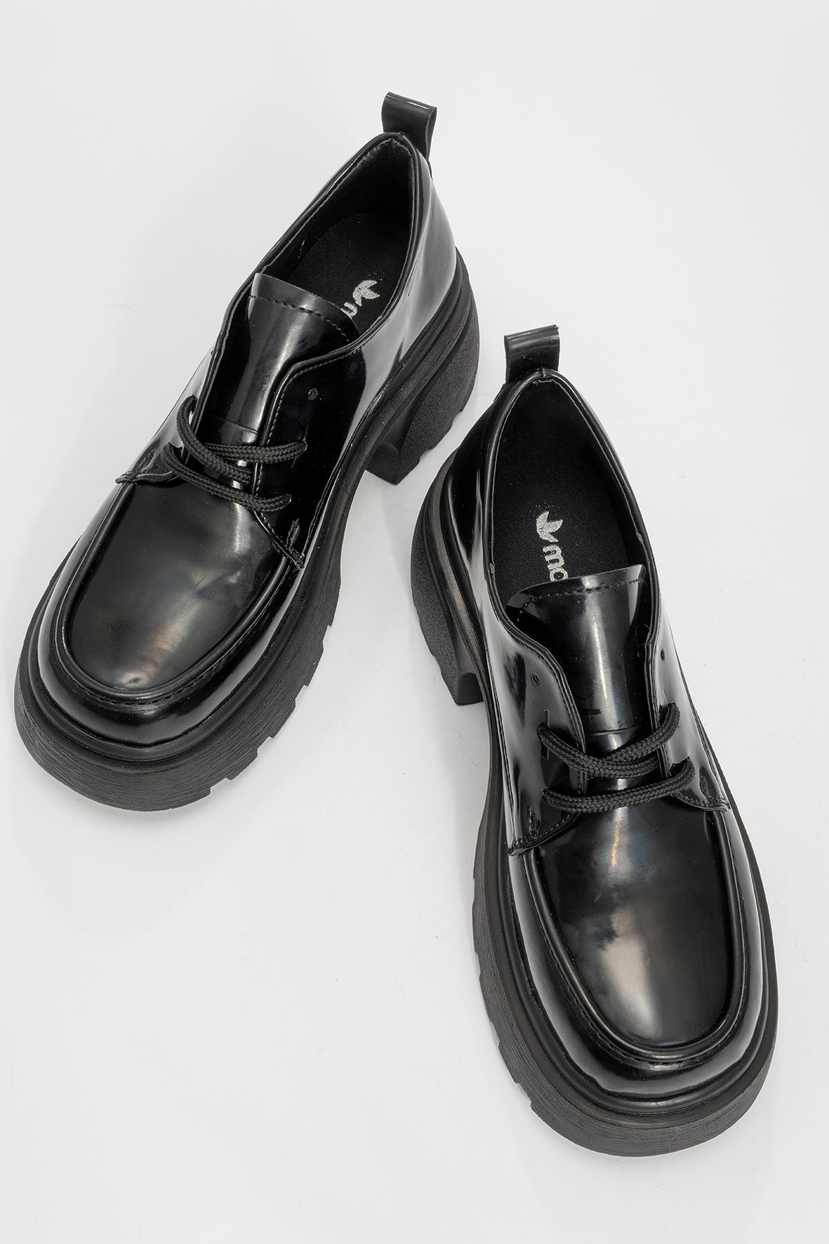 Kadın Bağcıklı Günlük Ayakkabı SİYAH RUGAN - Görsel 6