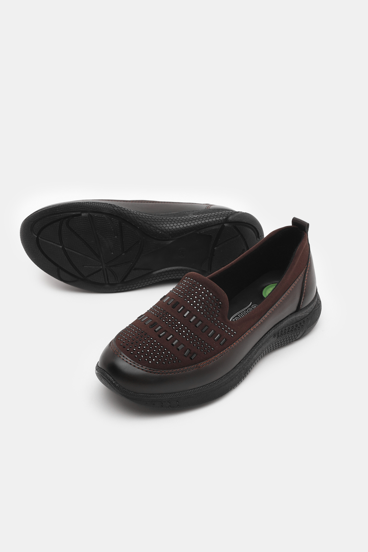 Kadın Kahve Rahat Kalıp Anne Ayakkabı - Görsel 6