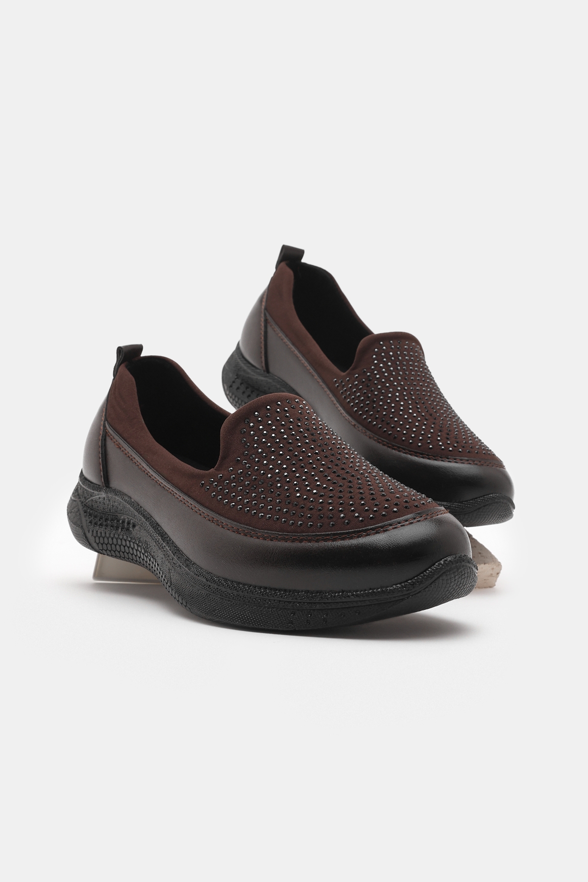 Kadın Kahve Rahat Kalıp Anne Ayakkabı - Görsel 4