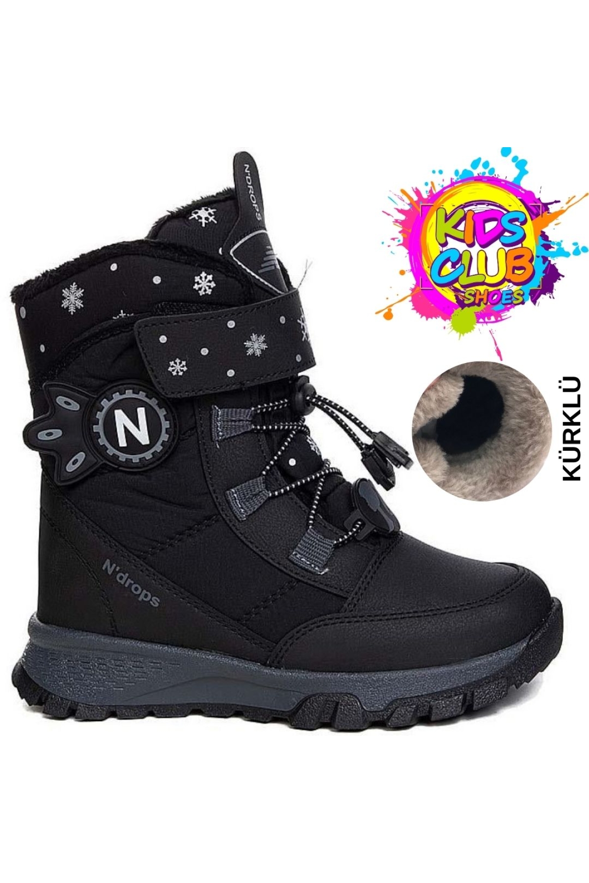 Ndrops-014 İçi Yünlü Unisex Kar Botu Çocuk Bot - Görsel 4