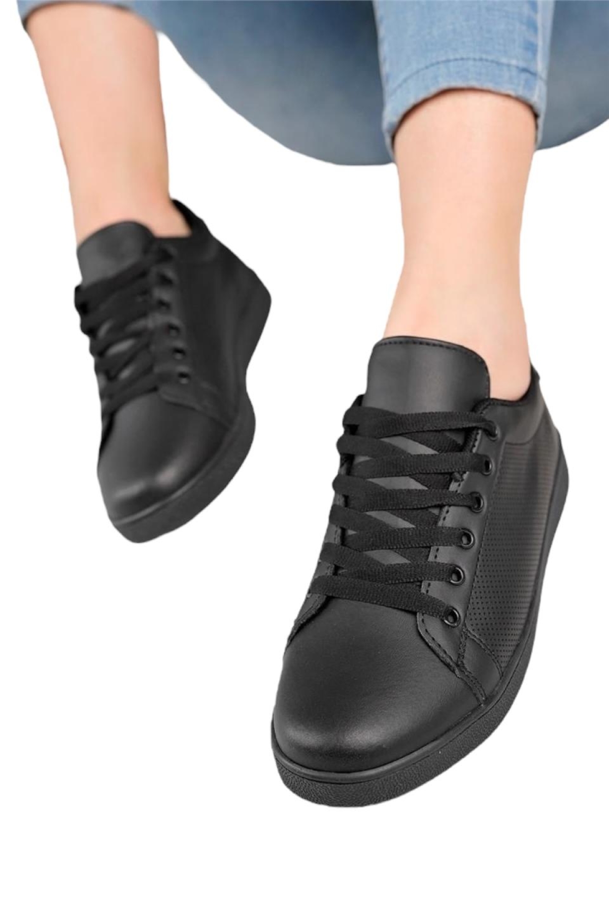 Kadın Spor Sneaker Ayakkabı SİYAH - Görsel 4