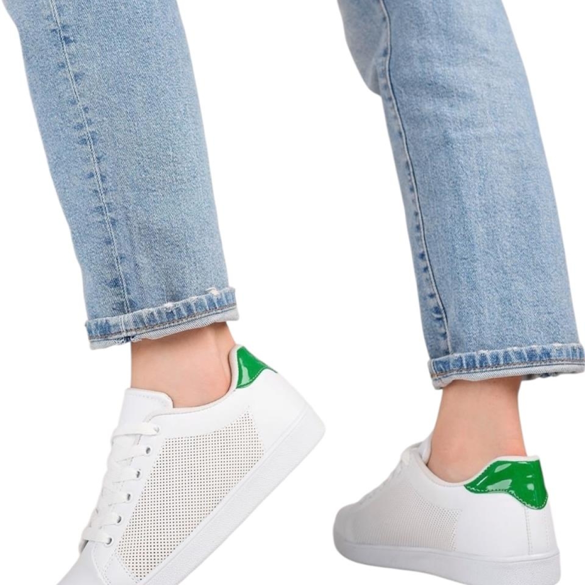 Kadın Spor Sneaker Ayakkabı BEYAZ - YEŞİL - Görsel 9